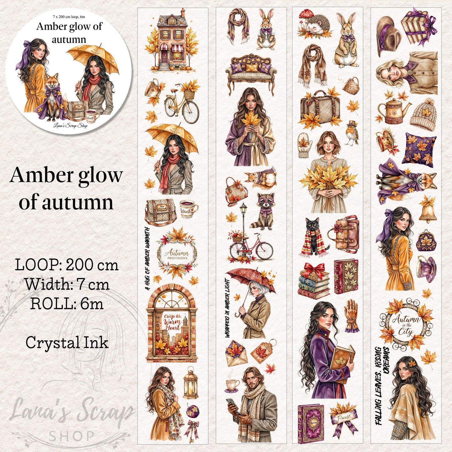 Amber Glow of Autumn - PET Tape | Scrapbooking & Journaling
