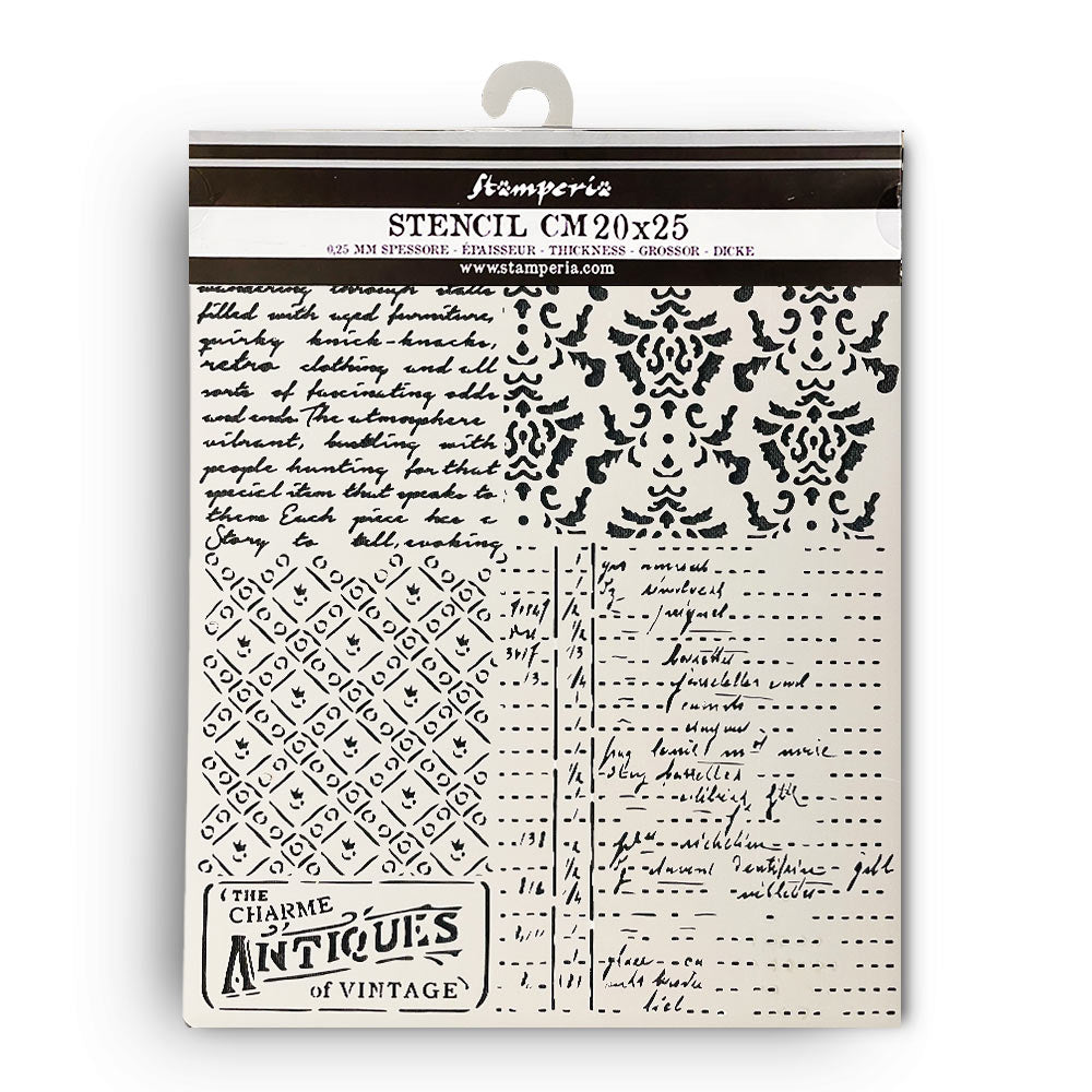 Thick stencil cm 20X25 - Brocante Antiques mixed patterns