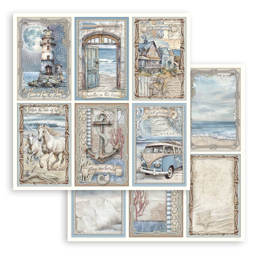 Scrapbooking Small Pad 10 sheets - 20,3X20,3 cm - Silent Sea