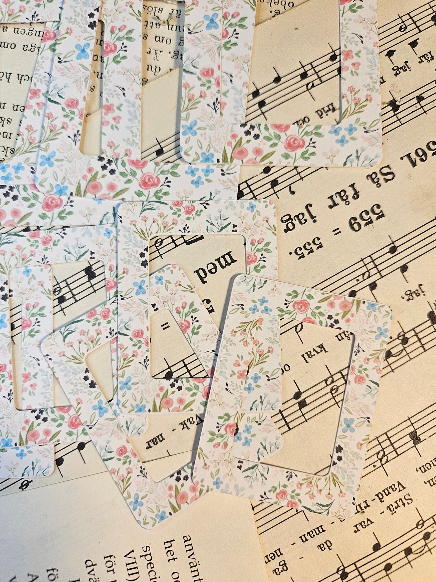 Spring floral Photo Frames Cut Outs Set of 14 pcs