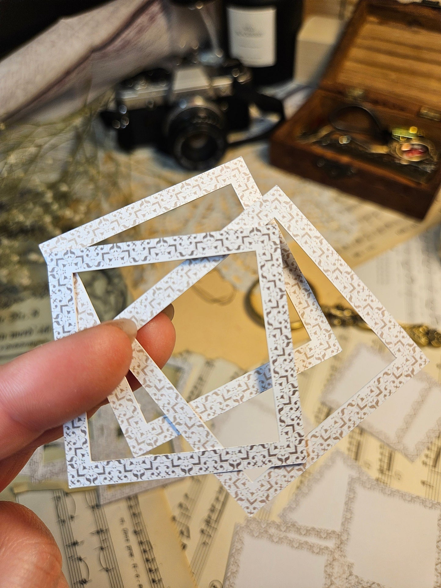 Beige Frames Cut Outs Set of 24 pcs
