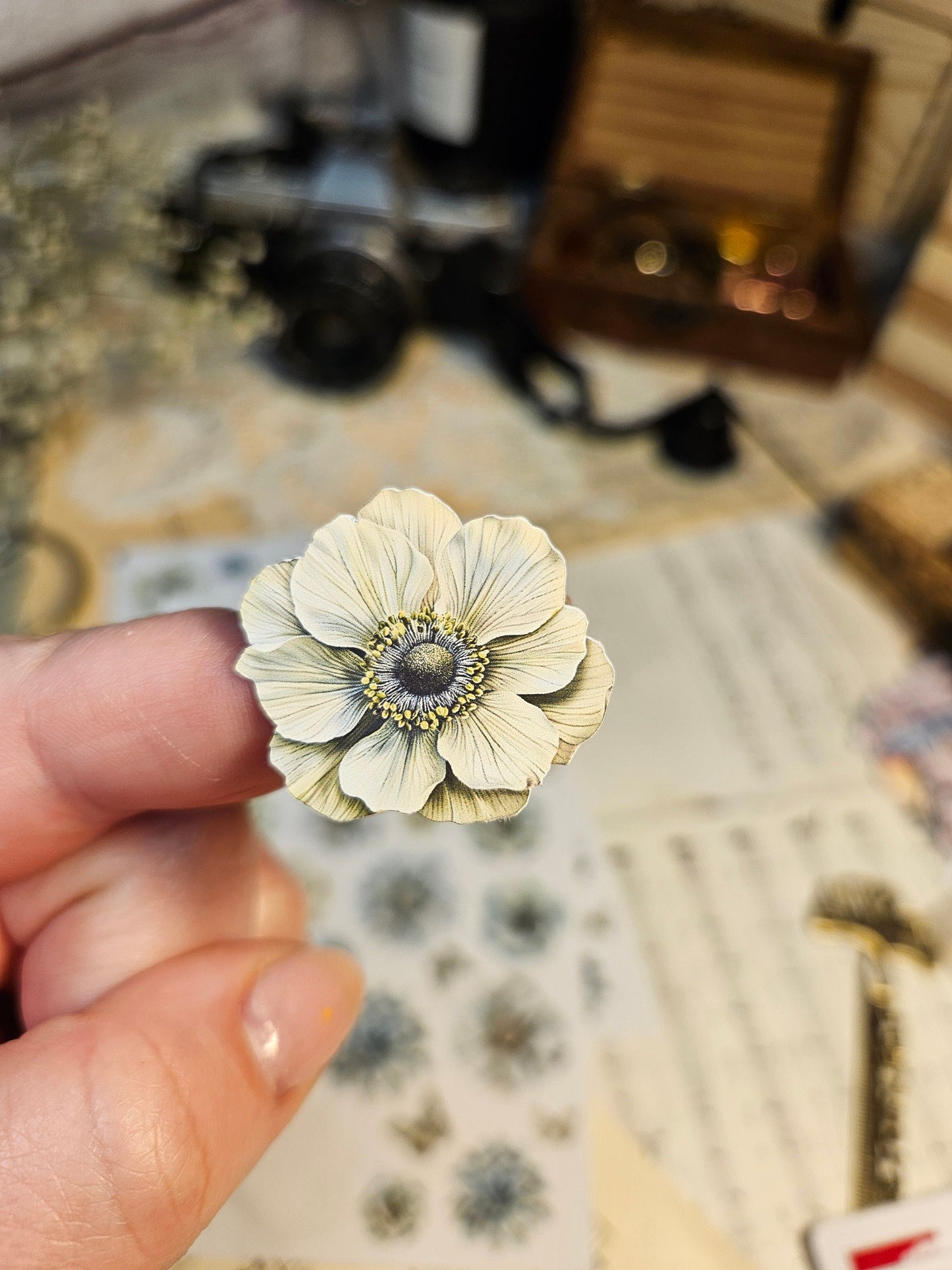 Green Flowers Stickers Sheet
