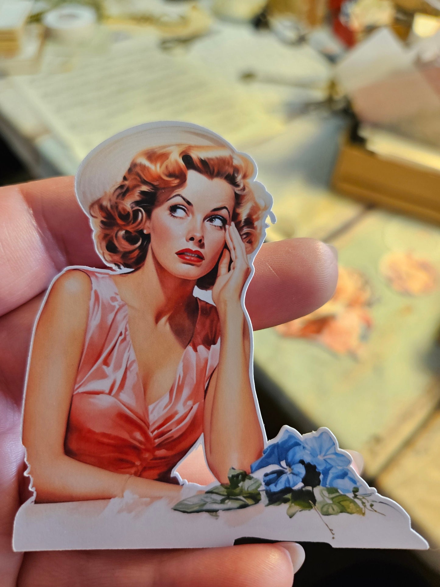 Vintage Serie: Retro Desperate Housewives Set of 9 Stickers | • Scrapbooking • Card Making • Art Journaling • Paper Craft • Junk Journal