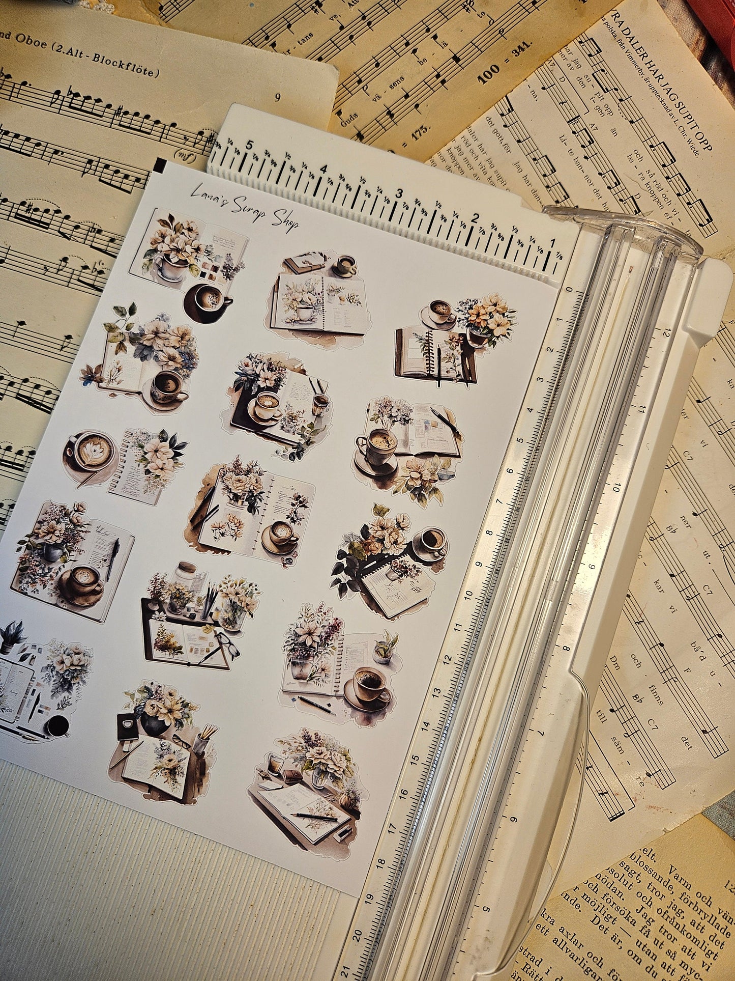 Spring Coffee Journaling Sticker Sheet