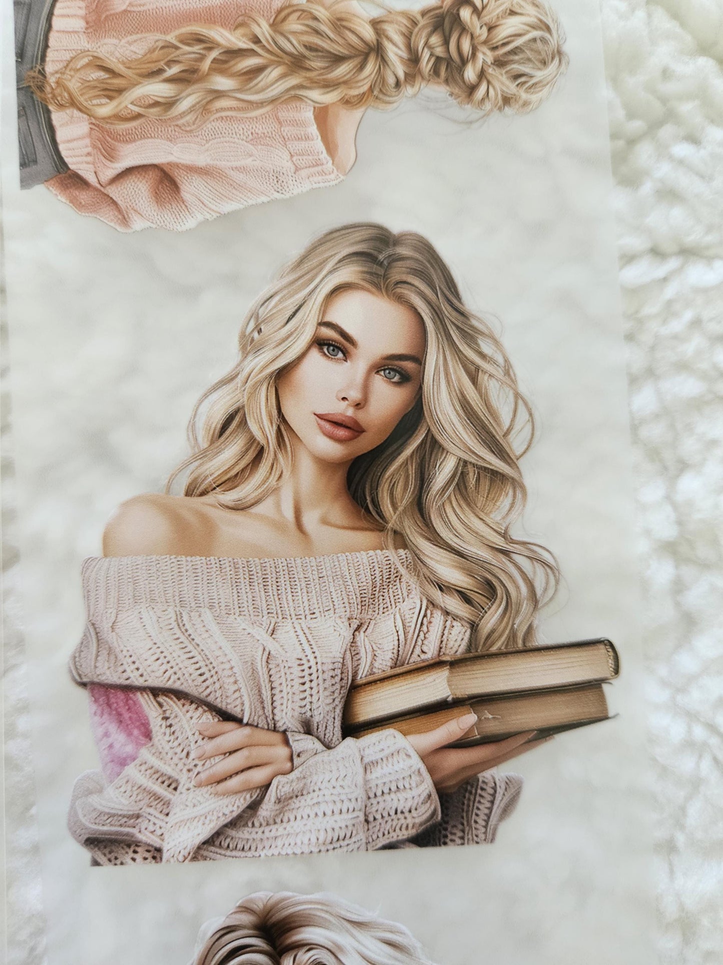 Girls in Sweater, Pink 7x100cm