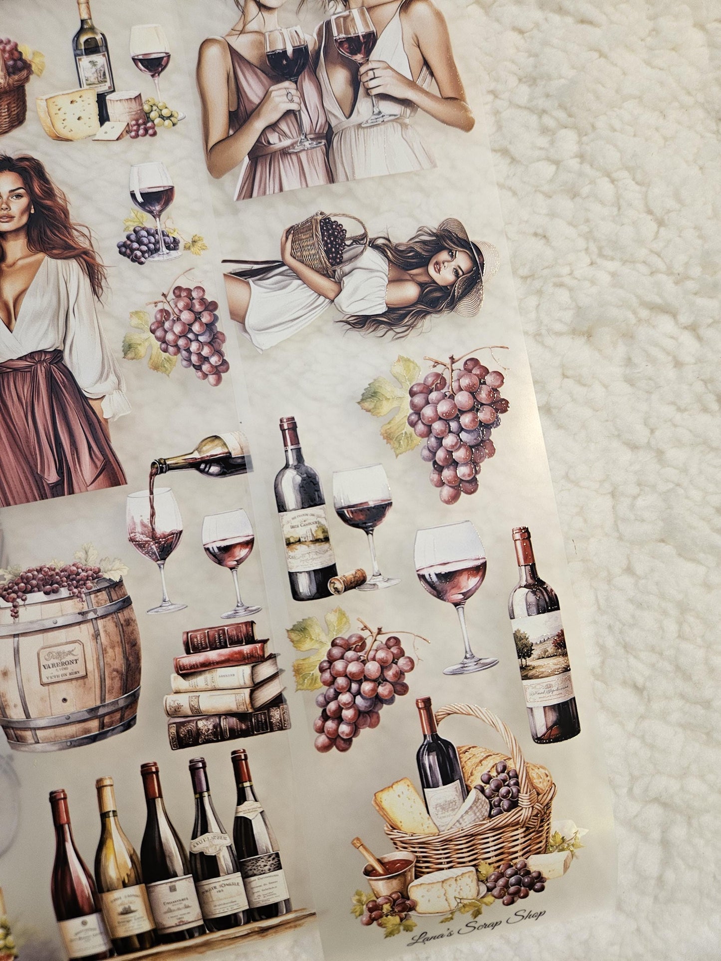 Chill & Wine, Crystal Ink, PET TAPE | Scrapbooking Card Making Art Journaling Paper Craft Junk Journal