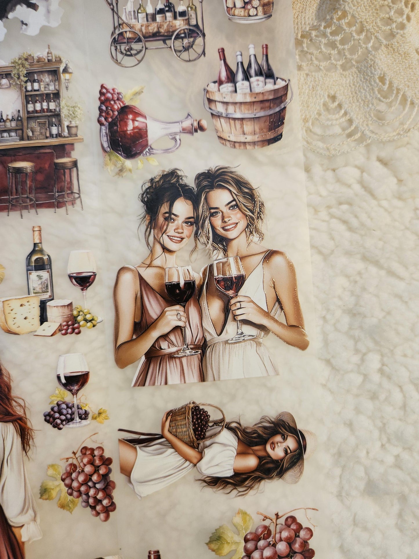 Chill & Wine, Crystal Ink, PET TAPE | Scrapbooking Card Making Art Journaling Paper Craft Junk Journal