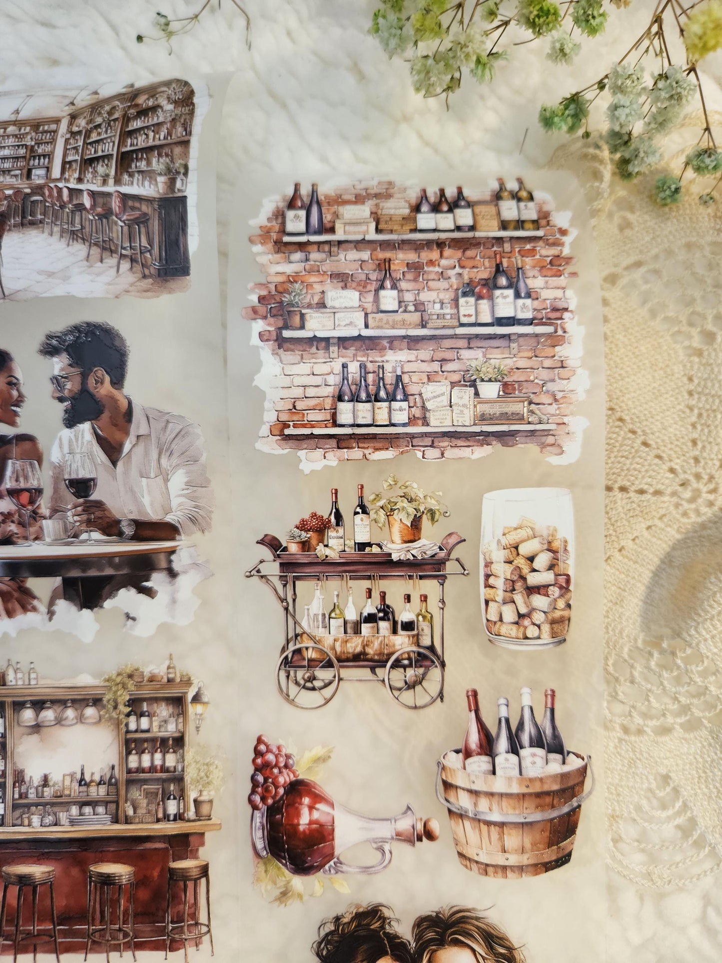 Chill & Wine, Crystal Ink, PET TAPE | Scrapbooking Card Making Art Journaling Paper Craft Junk Journal