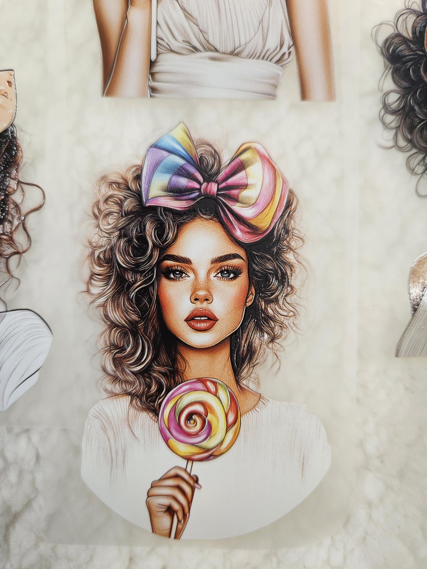 Girls with bow , Crystal Ink, PET TAPE, 7x200 | Scrapbooking Card Making Art Journaling Paper Craft Junk Journal