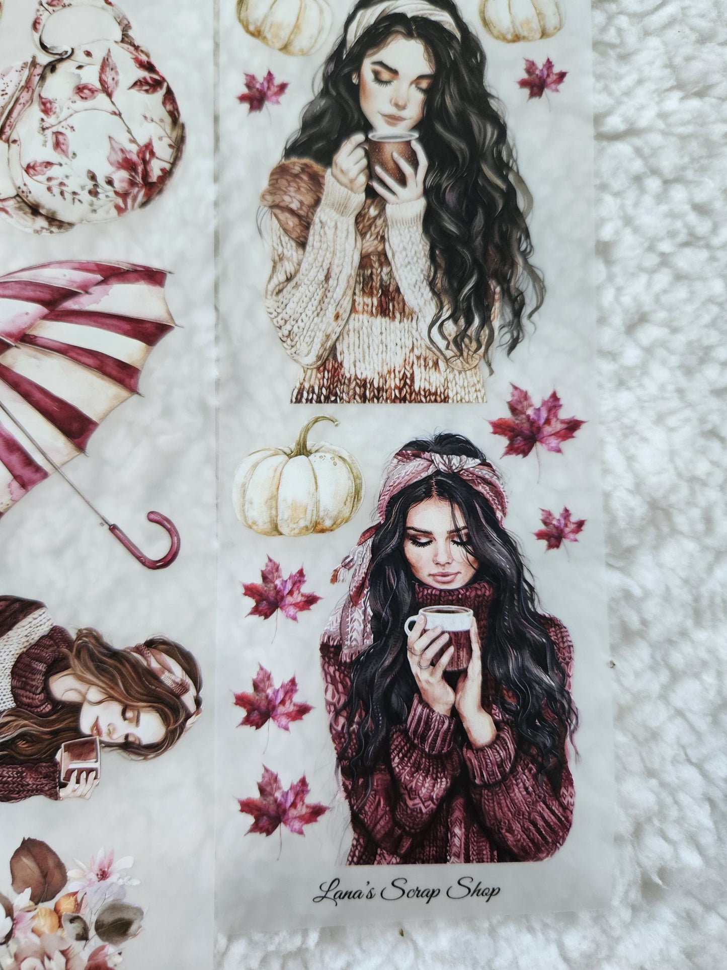 MY TAPE Burgundy Autumn, Crystal Ink | Scrapbooking Card Making Art Journaling Bullet Journal Junk Journal