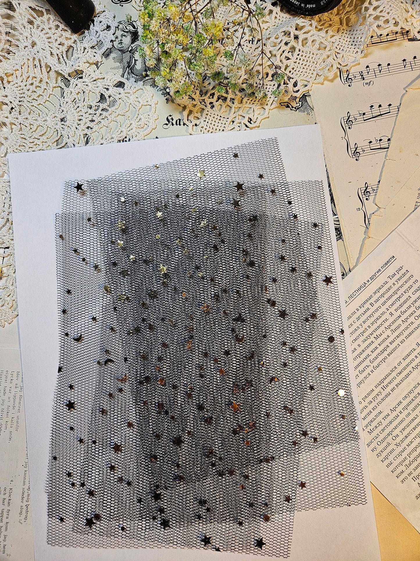 Decorative Mesh Net, 5 pcs A5 | Scrapbooking Card Making Art Journaling Paper Craft Junk Journal