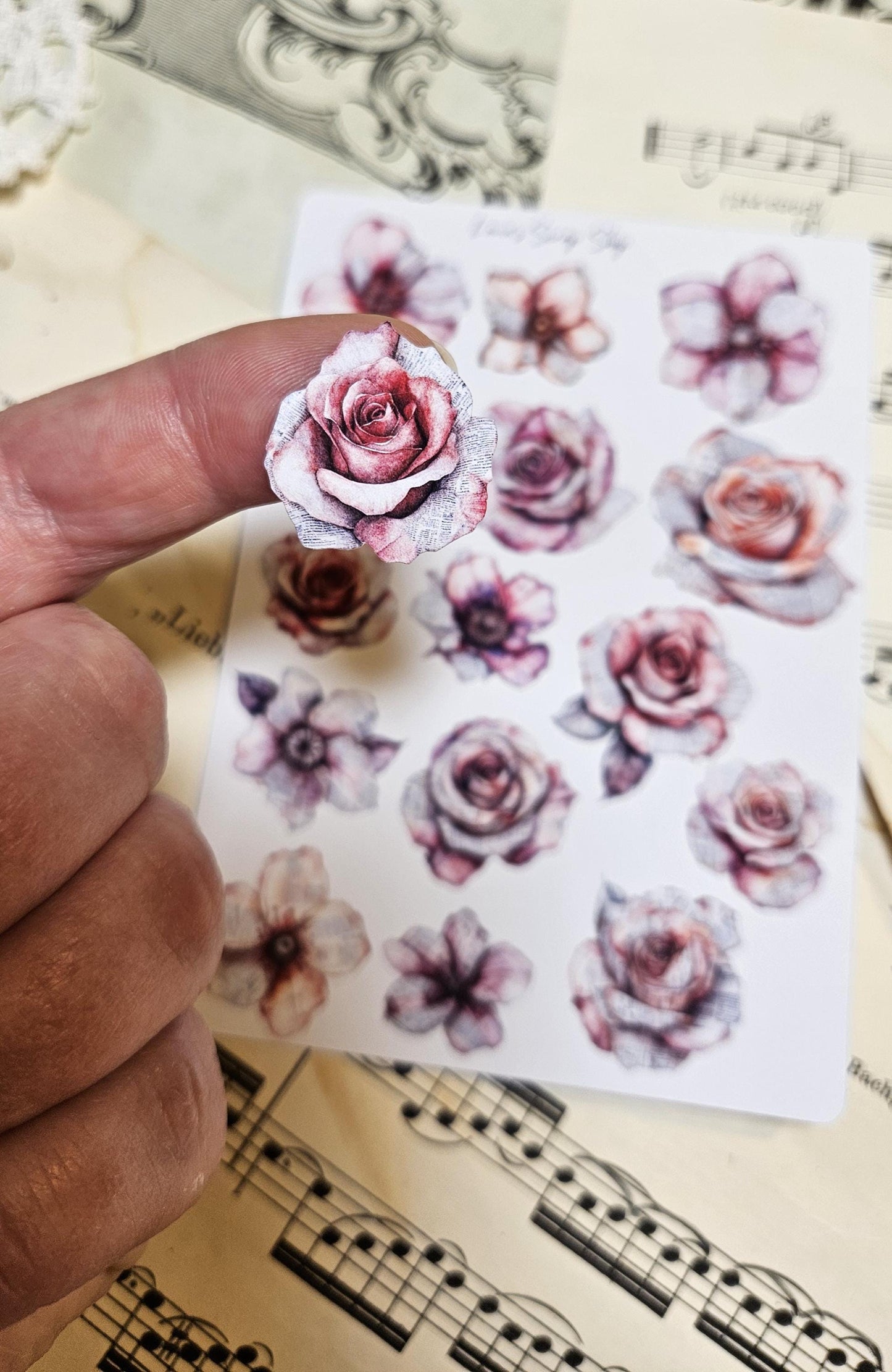 Paper Flowers, Stickers Sheet A5 or A6