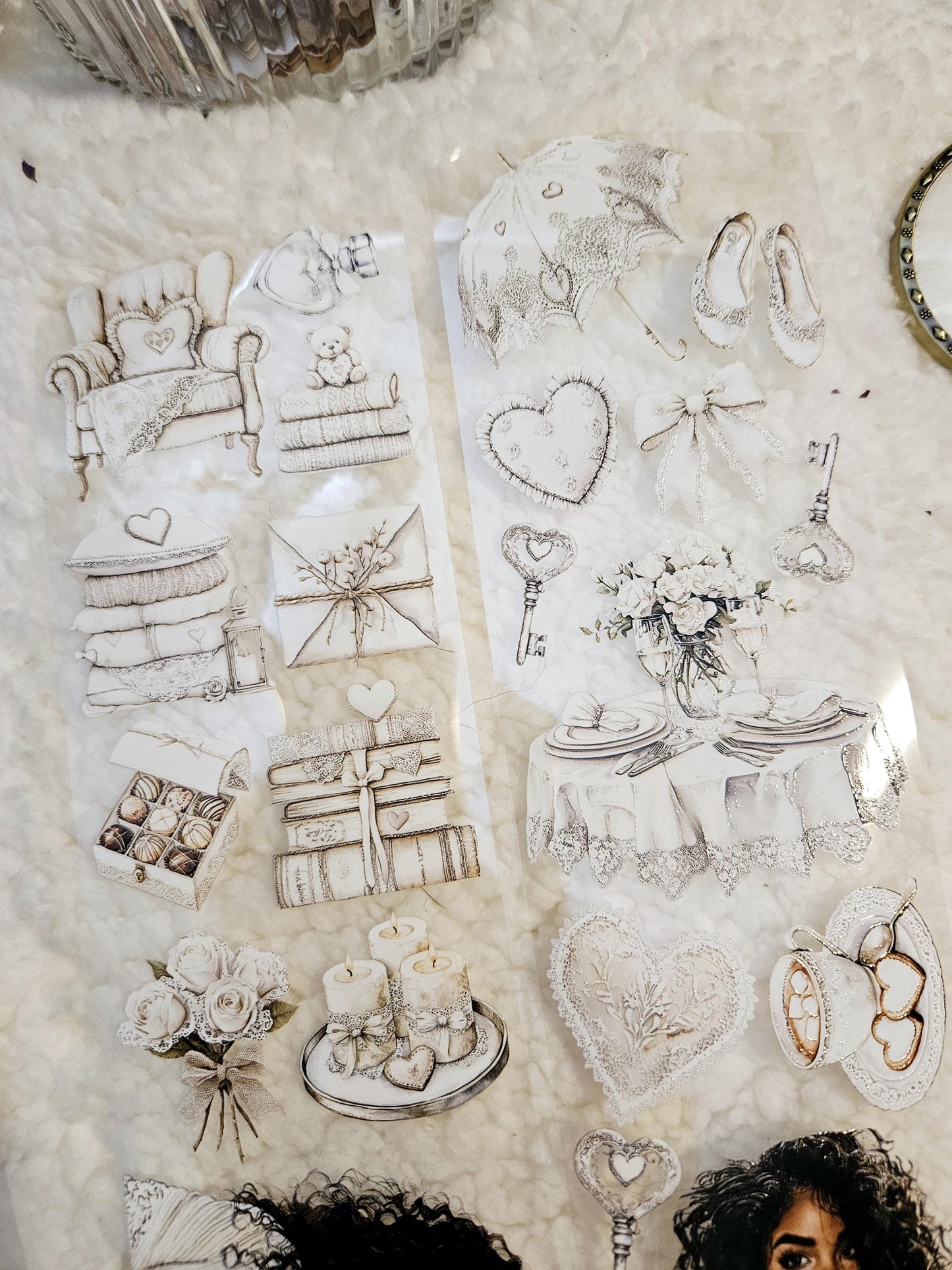 The Romance of Lace, PET TAPE, Crystal Ink, 7cm wide | Scrapbooking Card Making Art Journaling Paper Craft Junk Journal