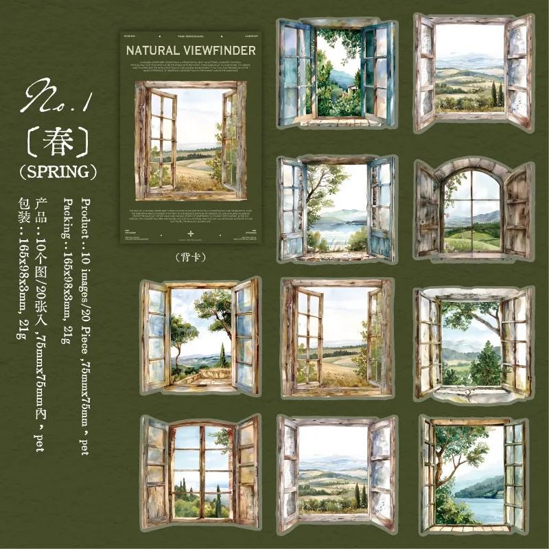 20 sticker Nature Viewfinder | Scrapbooking Card Making Art Journaling Paper Craft Junk Journal