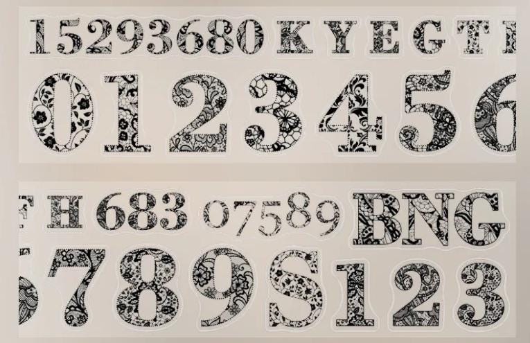 Pre-cut Number/Letters Tapes | Scrapbooking • Card Making • Art Journaling • Paper Craft • Junk Journal