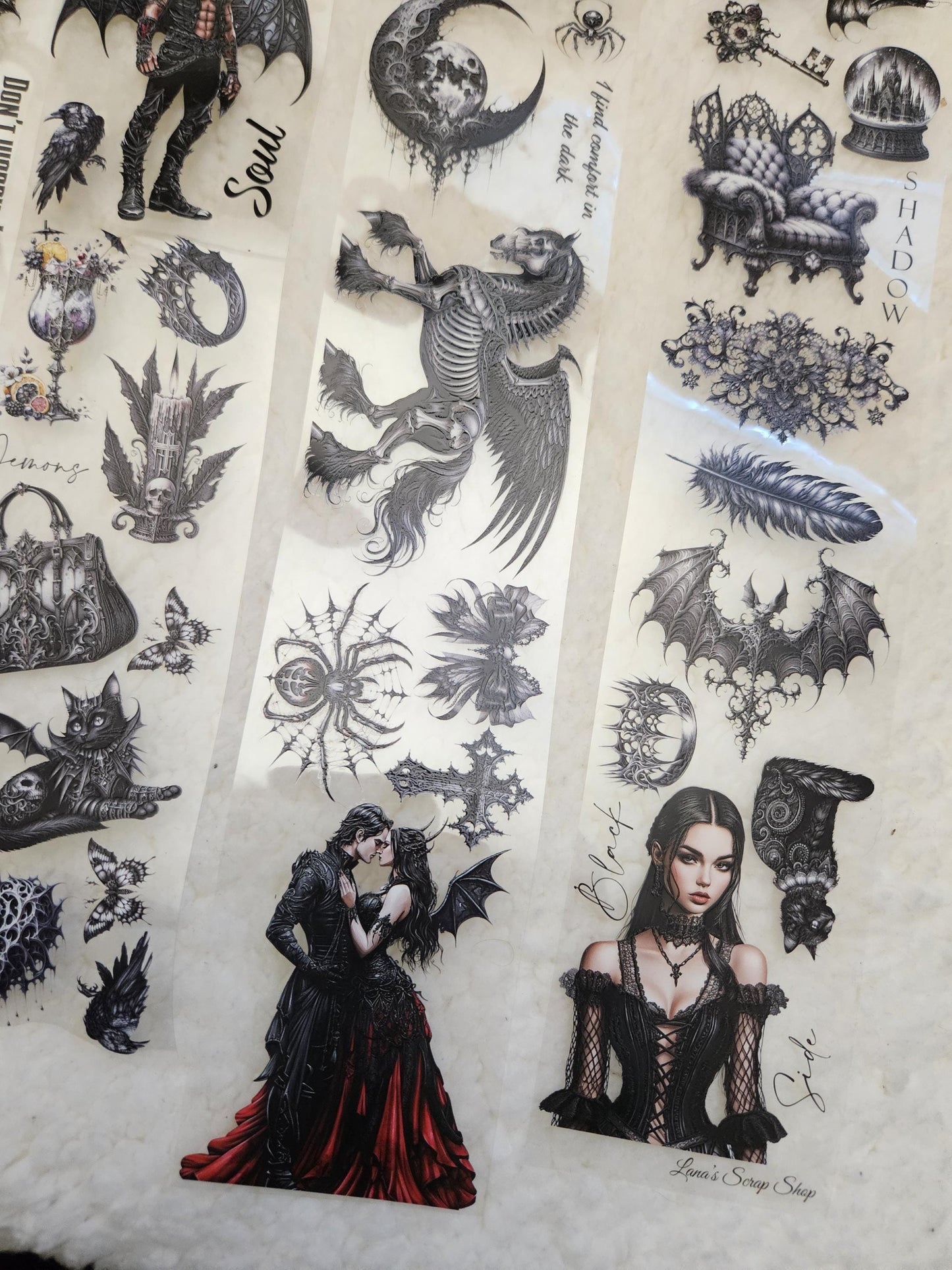 Dark Soul, Crystal ink, PET TAPE, Clear | • Scrapbooking • Card Making • Art Journaling • Bullet Journal • Junk Journal