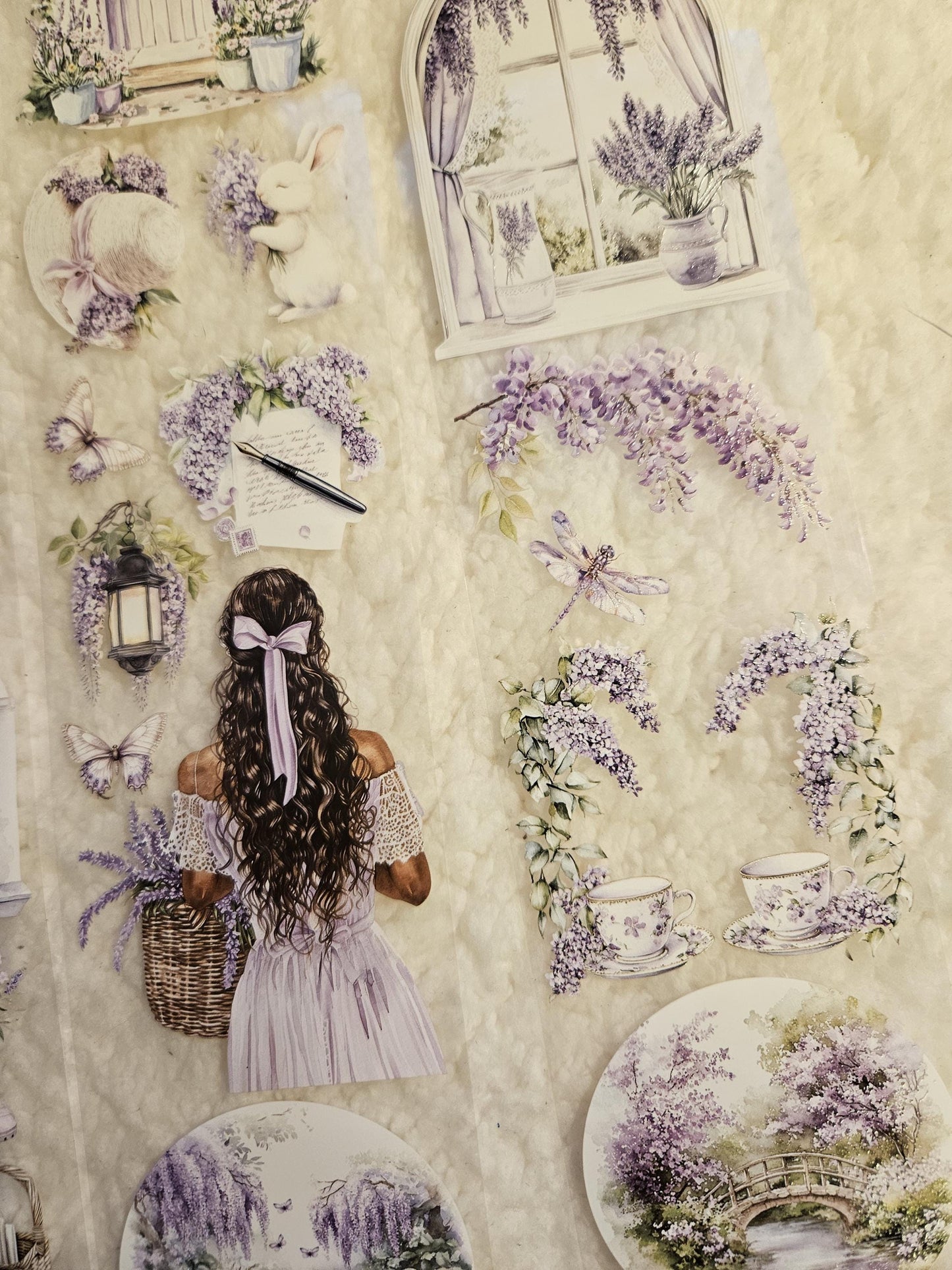 Wisteria Garden Notes, Crystal Ink, PET TAPE, 7 cm wide | Scrapbooking Card Making Art Journaling Paper Craft Junk Journal