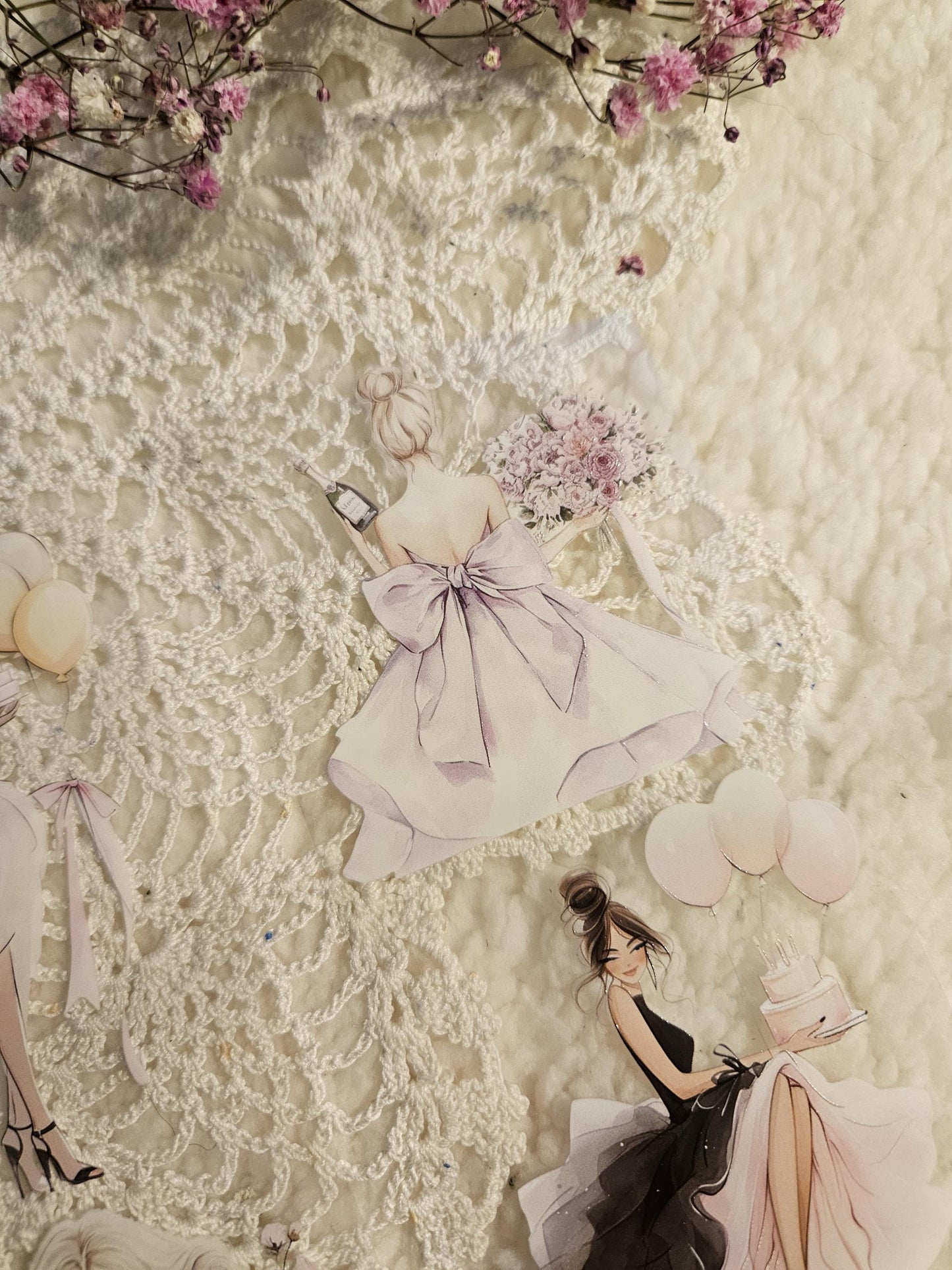 Birthday Girls, PET TAPE LOOP, Crystal Ink, 7cm| Scrapbooking Card Making Art Journaling Paper Craft Bullet Journal