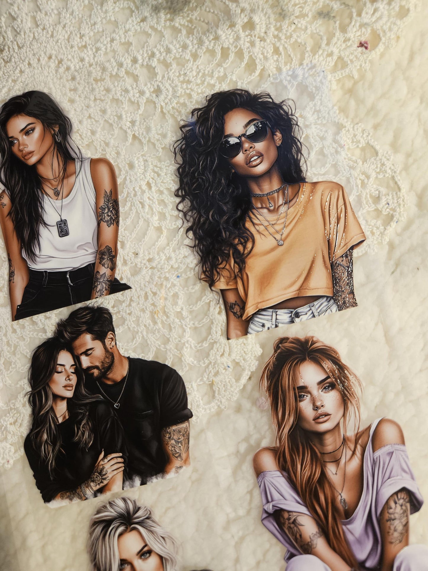 Tattoo Girls, PET TAPE LOOP, Crystal Ink, 7cm| Scrapbooking Card Making Art Journaling Paper Craft Bullet Journal