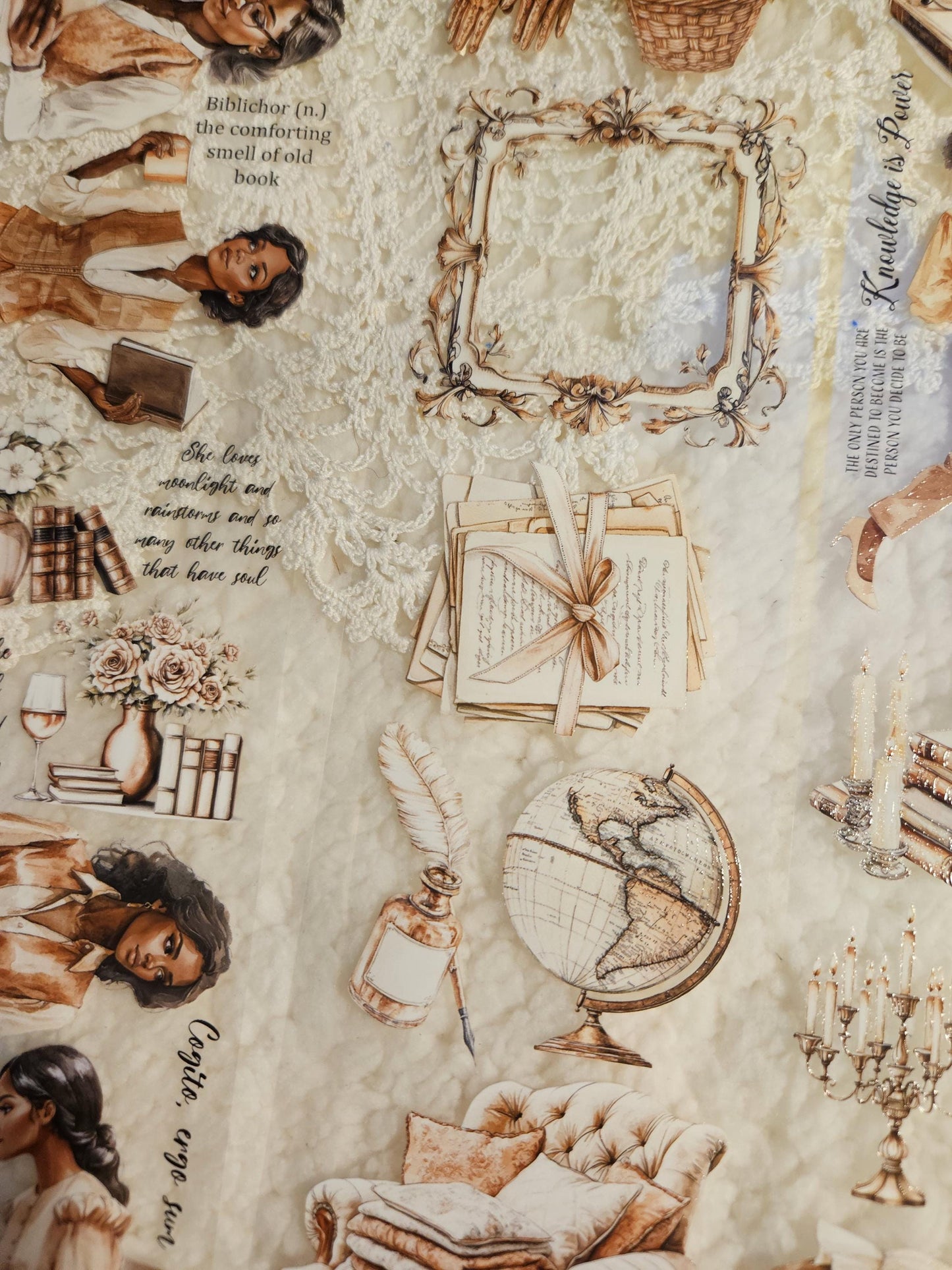 Light Academia, Crystal Ink, 7CM wide | • Scrapbooking • Card Making • Art Journaling • Paper Craft • Junk Journal