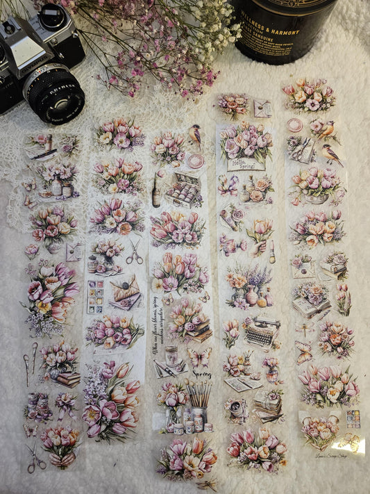 Tulip's Song, Crystal Ink, PET TAPE, 7cm wide | Scrapbooking Card Making Art Journaling Paper Craft Junk Journal