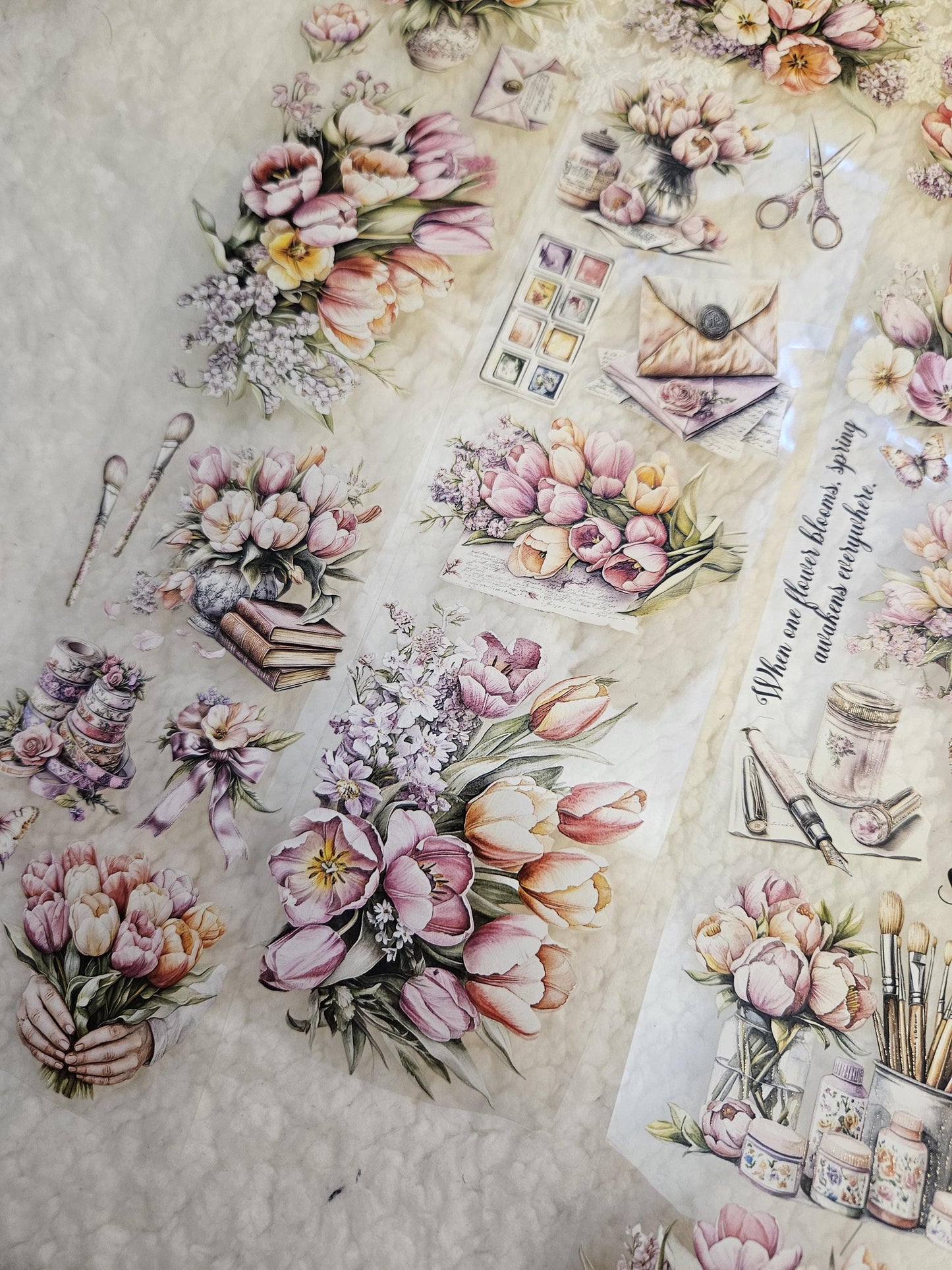 Tulip's Song, Crystal Ink, PET TAPE, 7cm wide | Scrapbooking Card Making Art Journaling Paper Craft Junk Journal