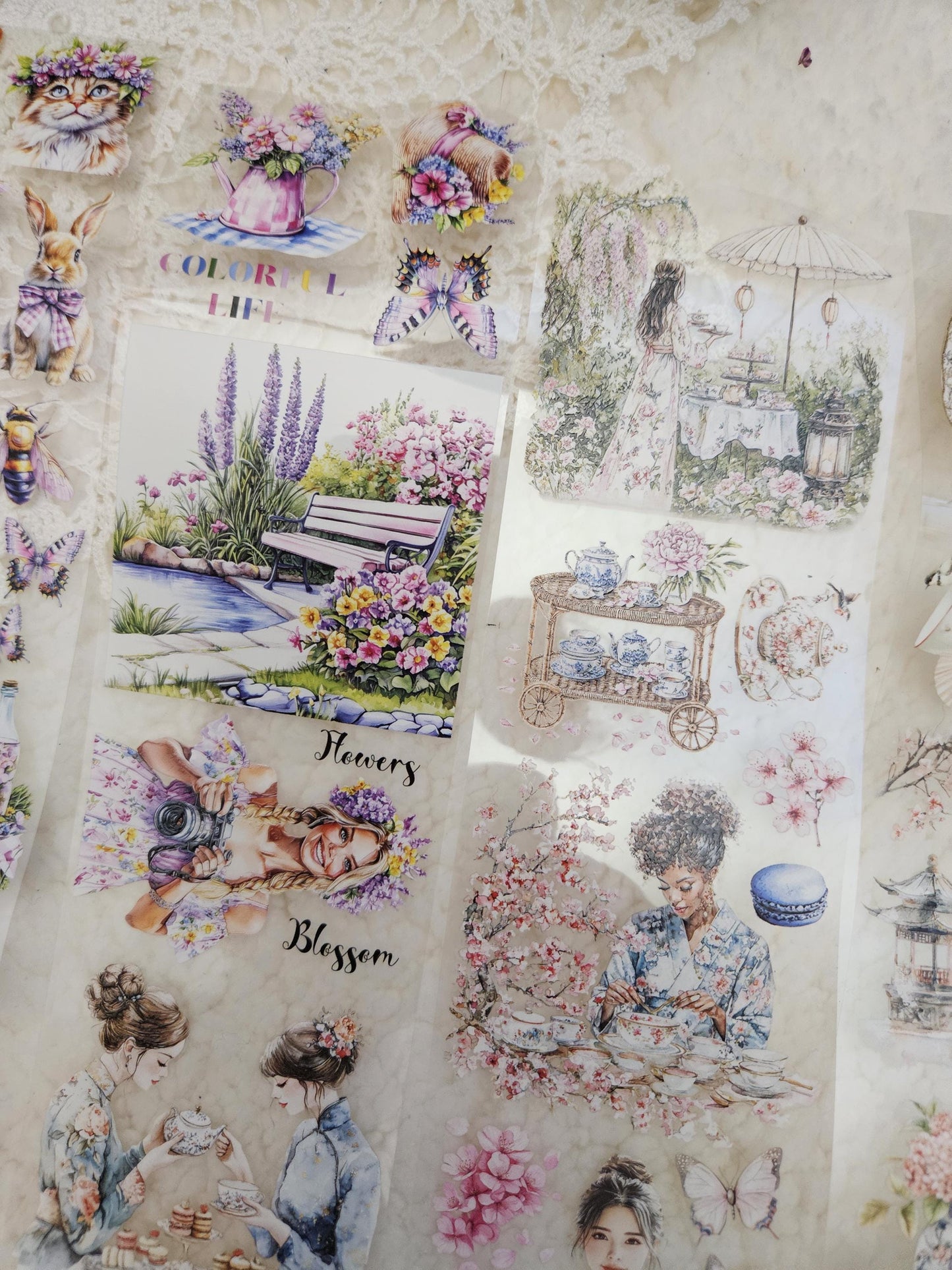 Summer Fields & Tea Ceremony, Crystal Ink, PET TAPE, 7 cm wide | Scrapbooking Card Making Art Journaling Paper Craft Junk Journal