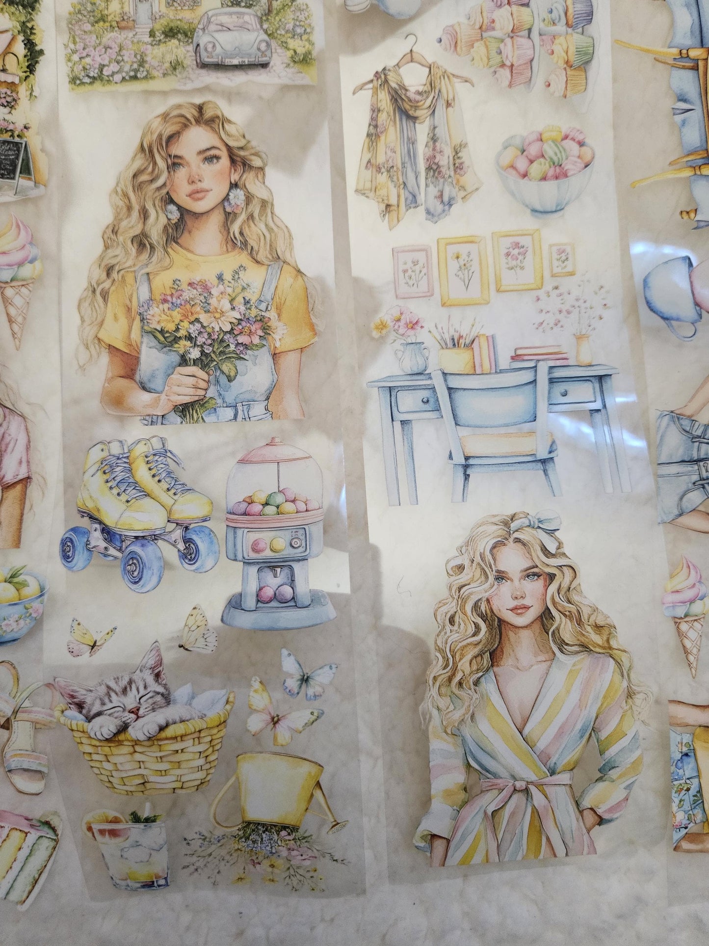 Joyful Spring, Crystal Ink, PET TAPE, 7 cm wide | Scrapbooking Card Making Art Journaling Paper Craft Junk Journal