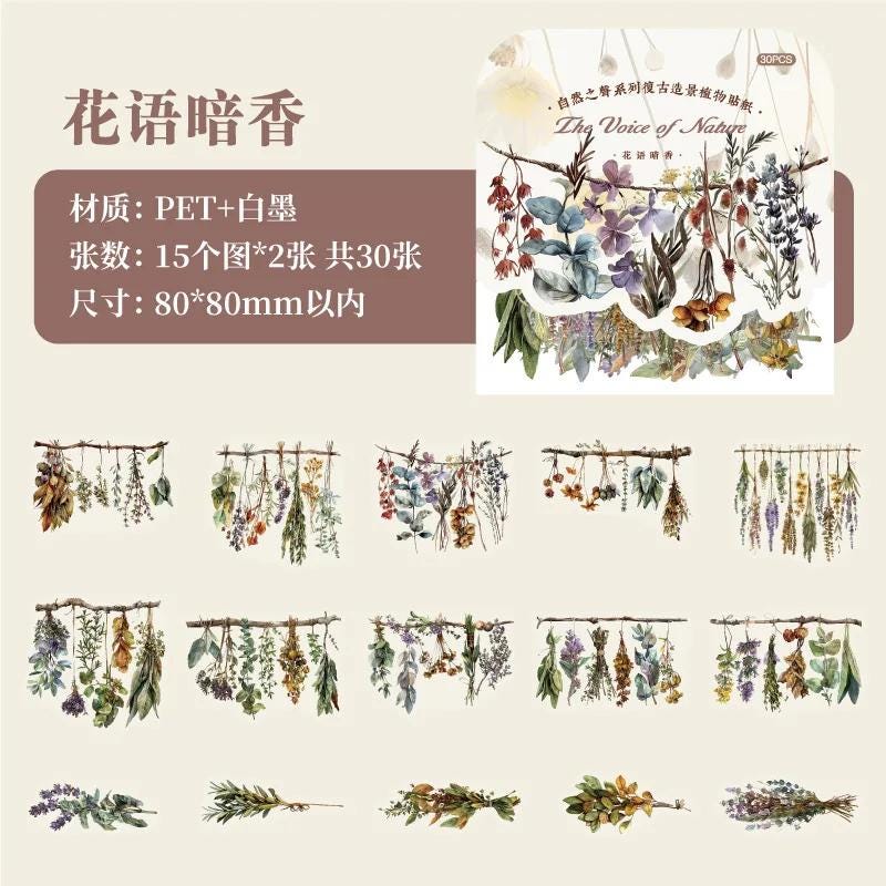PET STICKERS: The voice of nature, 30 pcs/pack