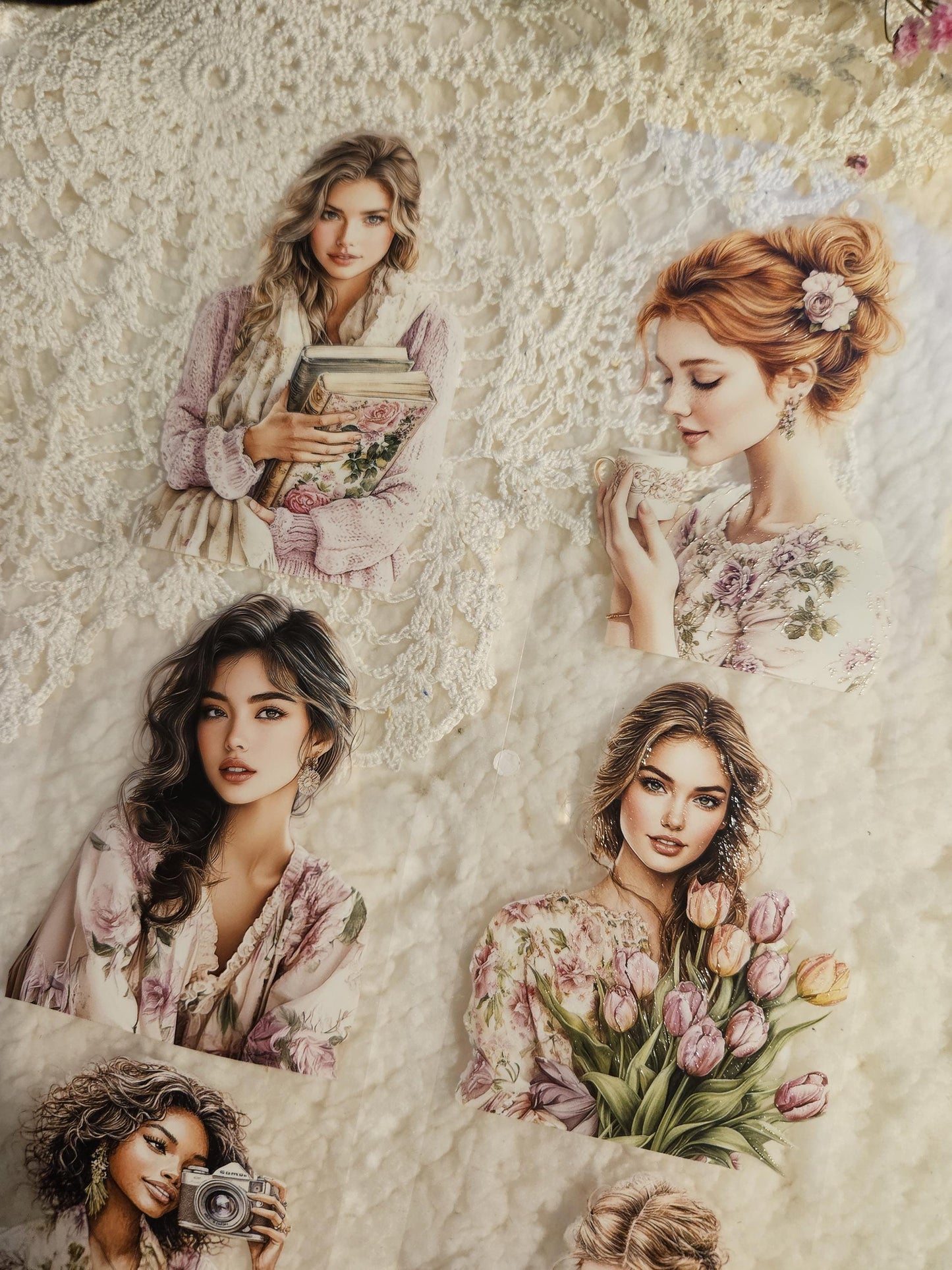 Tulip Girls, PET TAPE LOOP, Crystal Ink, 7cm| Scrapbooking Card Making Art Journaling Paper Craft Bullet Journal