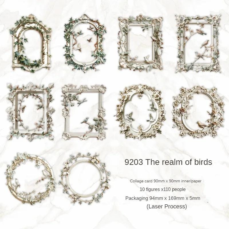 Laser Cut Collage Frames — 10 pcs | Ocean, Butterflies & Birds Themes