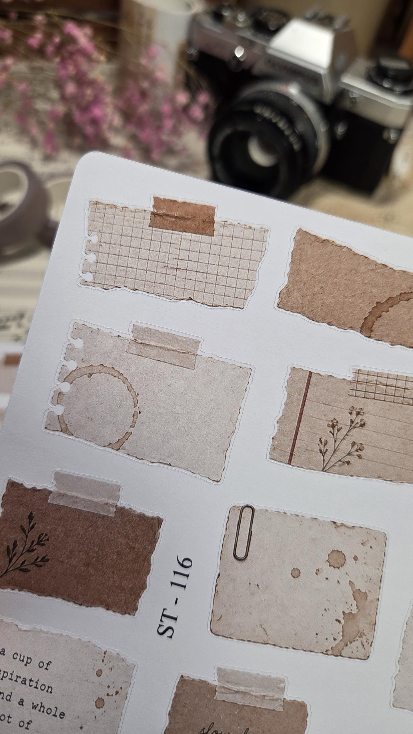Coffee Paper Notes, Stickers Sheet | Scrapbooking & Journaling