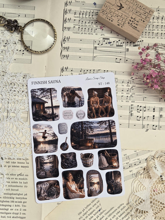 Finnish Sauna, Stickers Sheet, ~ A5 | Scrapbooking & Journaling