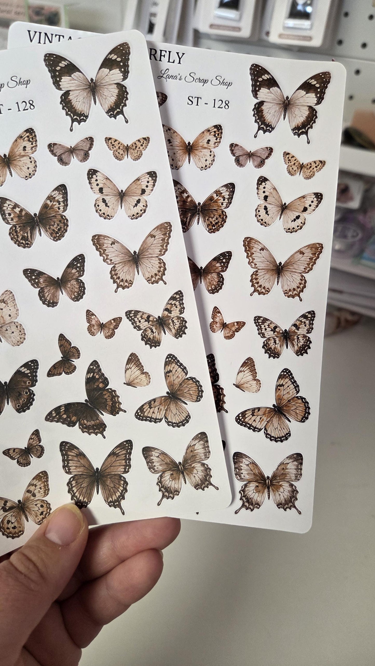 Vintage butterflies, Stickers Sheet, ~ A5, ST 128 | Scrapbooking & Journaling