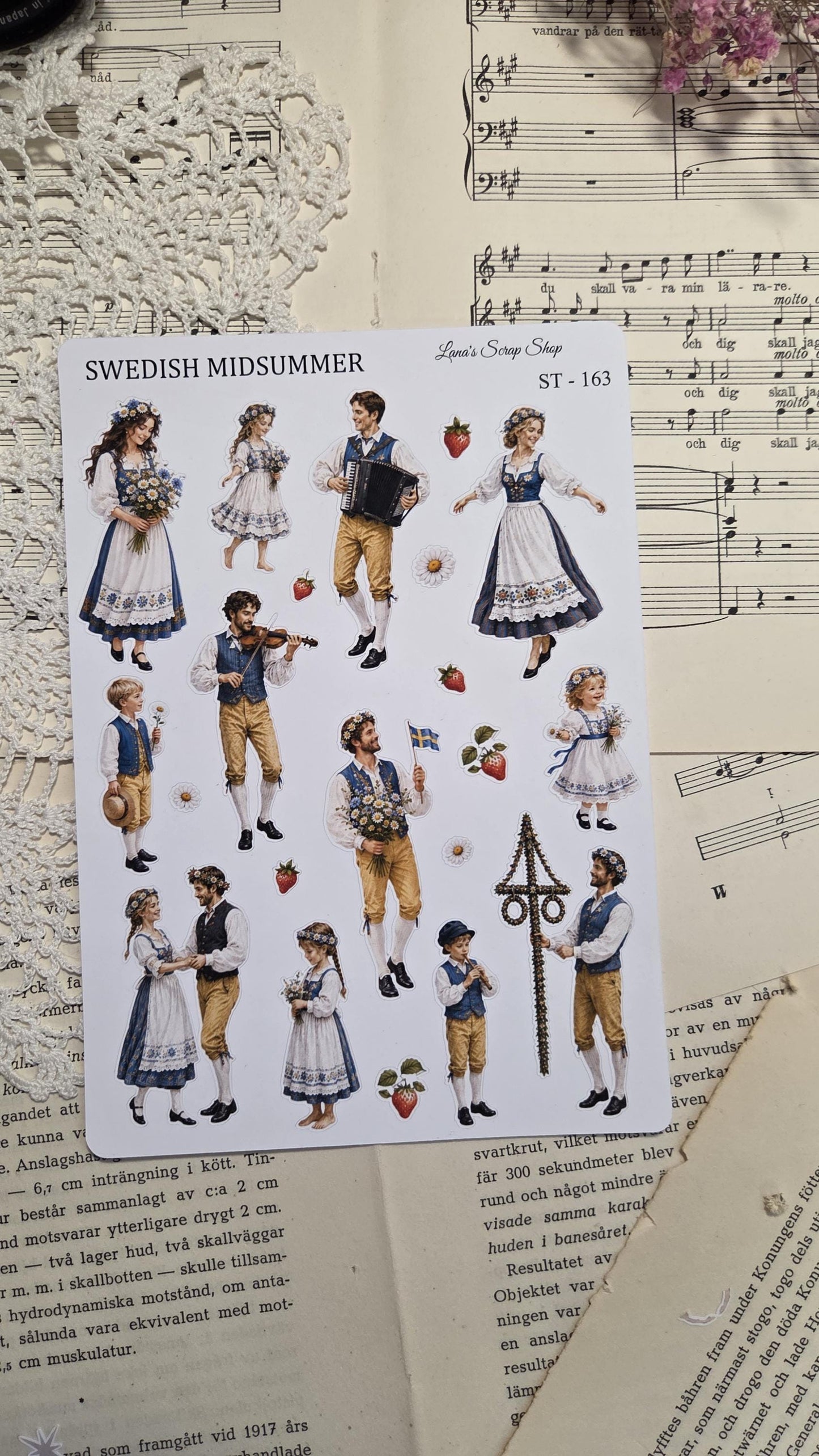 Swedish Midsummer, Stickers Sheet, ~ A5 | Scrapbooking & Journaling