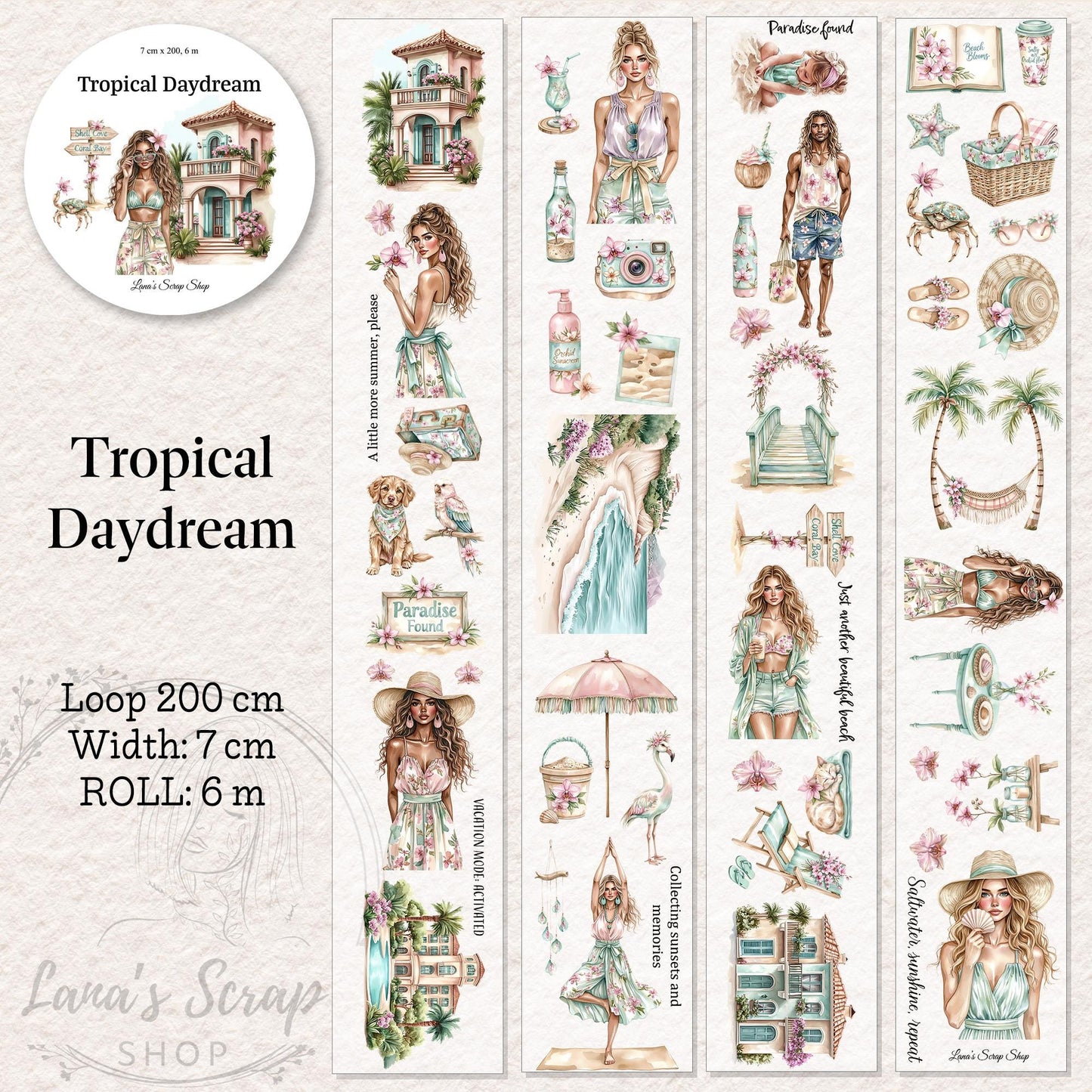 Tropical Daydream - PET Tape | Scrapbooking & Journaling