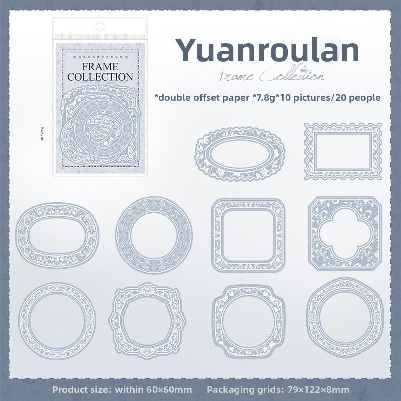 Box Art Vintage Border Stickers – 20 Pieces
