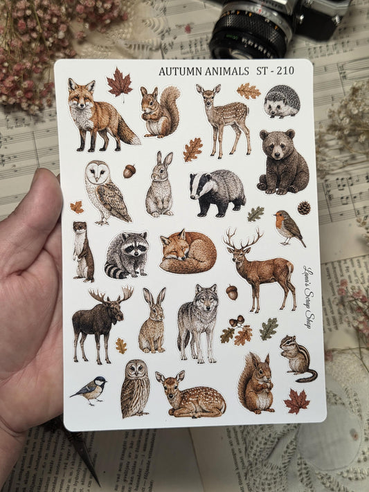Autumn Animals, ~ A5, Stickers Sheet | Scrapbooking & Journaling