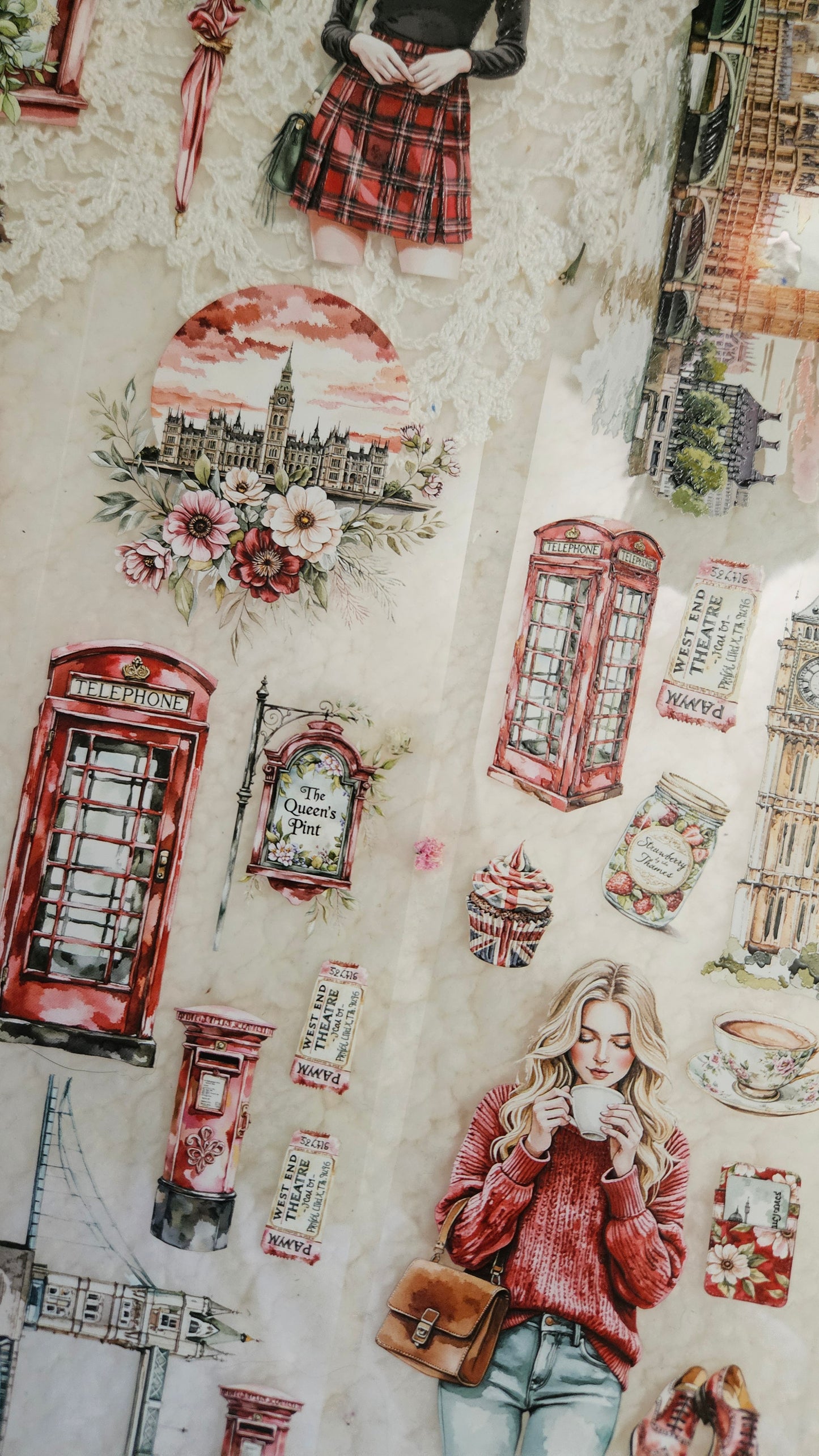 Greetings from London, Crystal Ink, PET TAPE, 7 cm wide