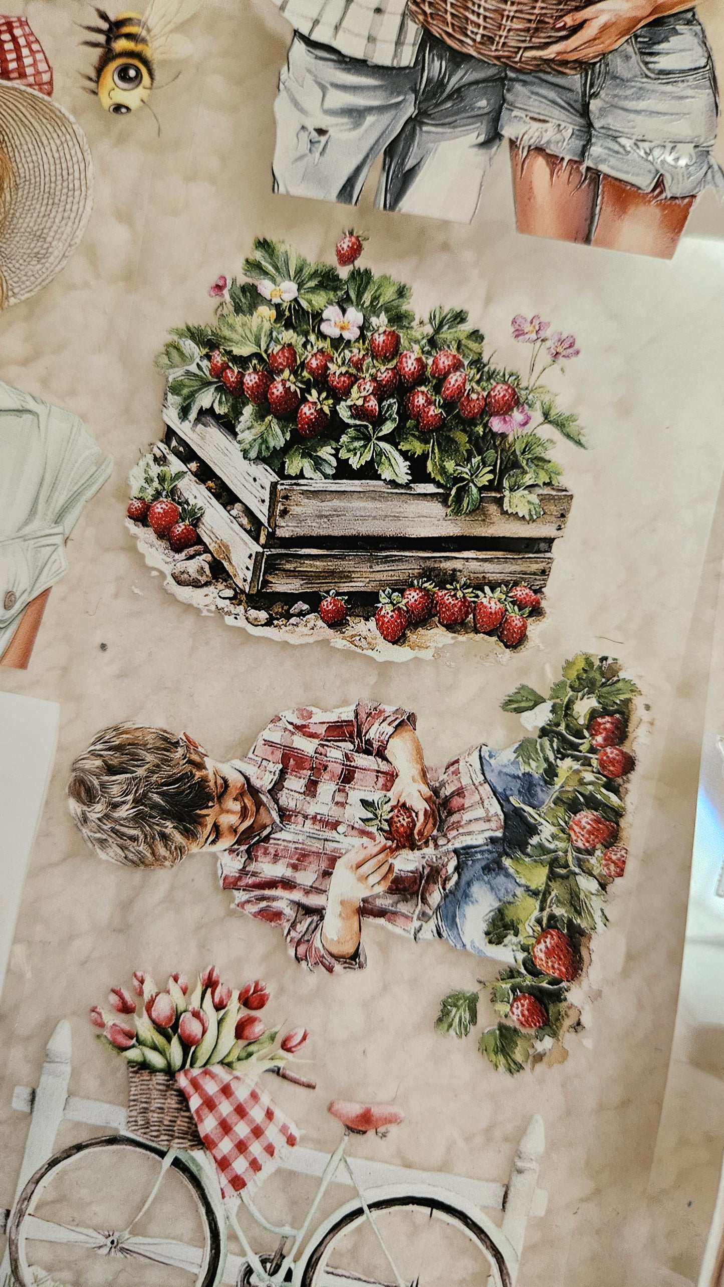 Taste of Strawberries, Crystal Ink, PET TAPE, 7 cm wide