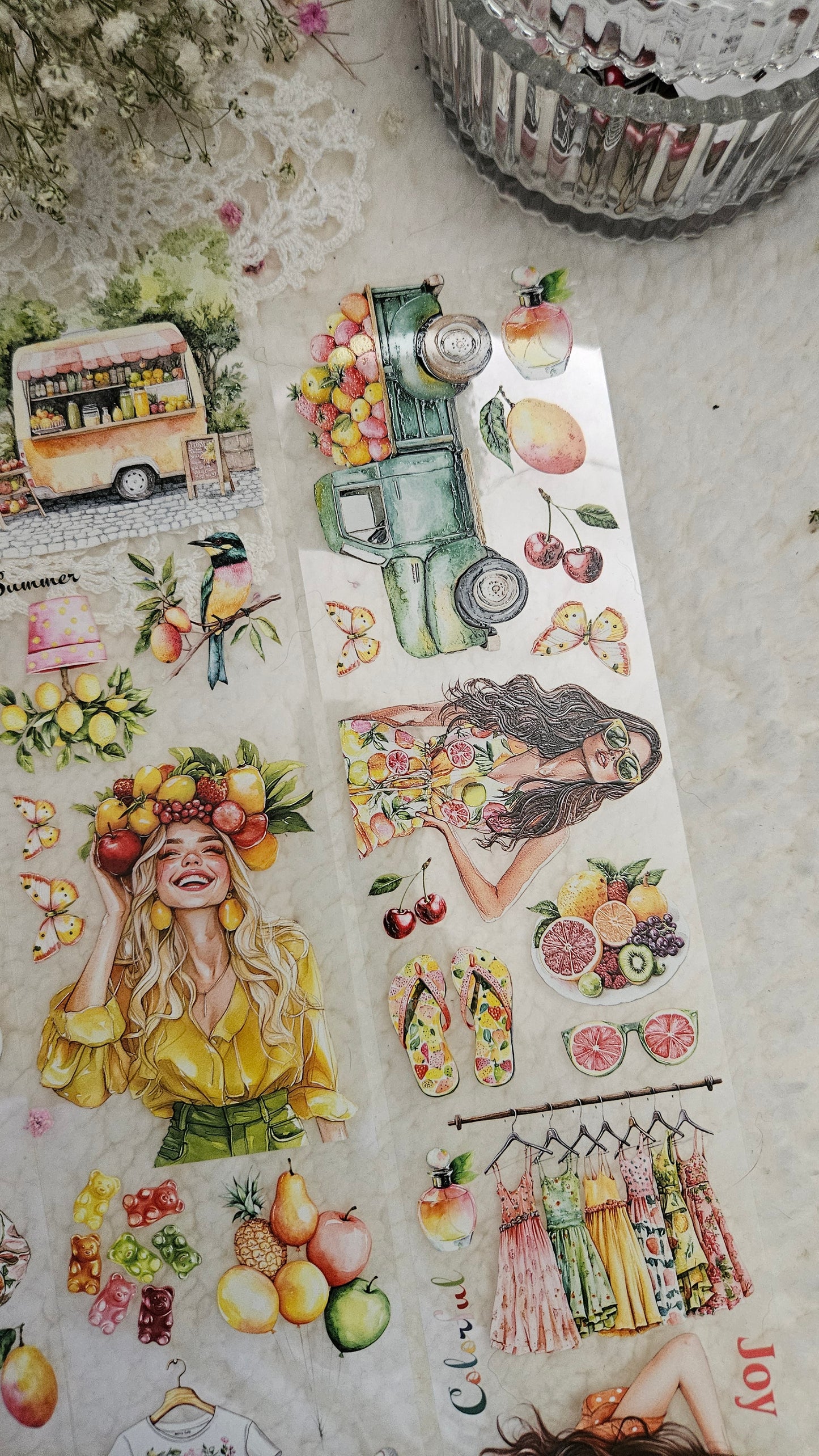 Fruity Summer, Crystal Ink, PET TAPE, 7 cm wide