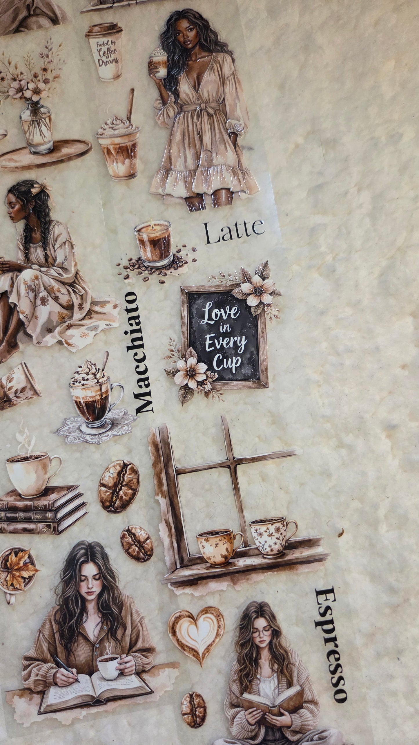 Cozy Coffee Days, Crystal Ink, PET TAPE, 7 cm wide