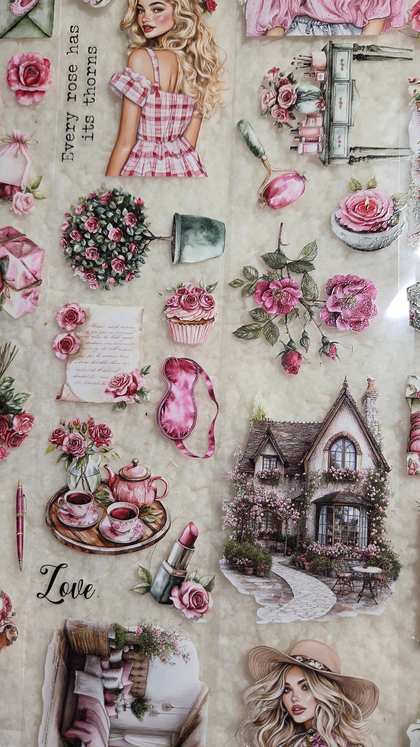 Roseraie du Matin, Crystal Ink, PET TAPE, 7 cm wide