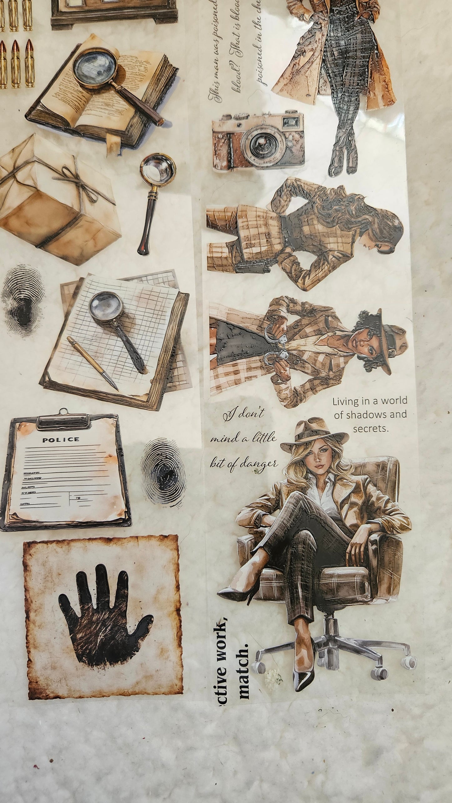 Detective Story, Crystal Ink, PET TAPE, 7 wide