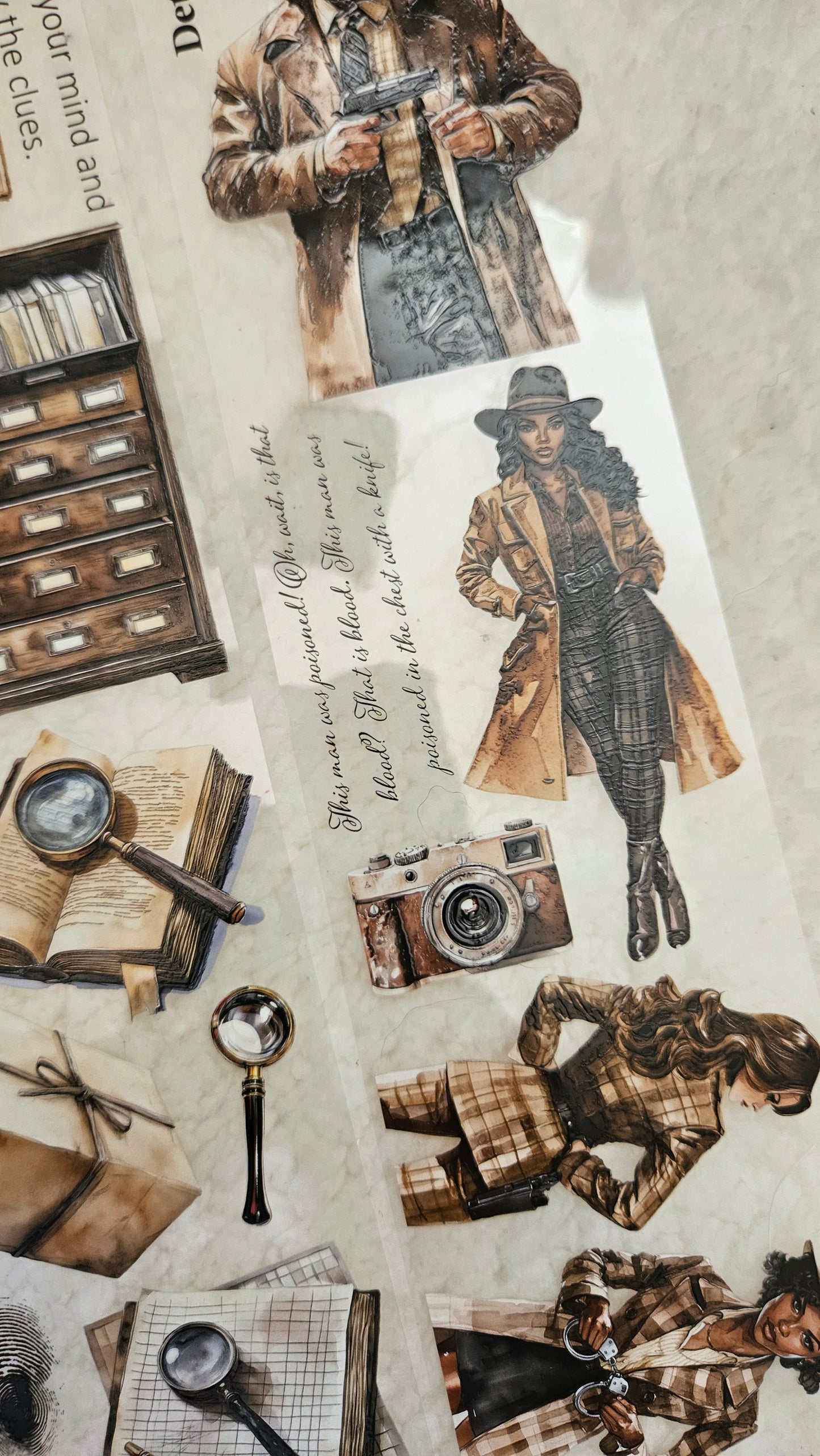 Detective Story, Crystal Ink, PET TAPE, 7 wide
