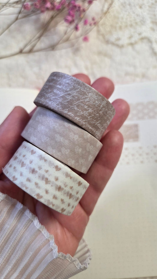 Beige Aesthetic, 2 cm wide - WASHI Tape | Scrapbooking & Journaling