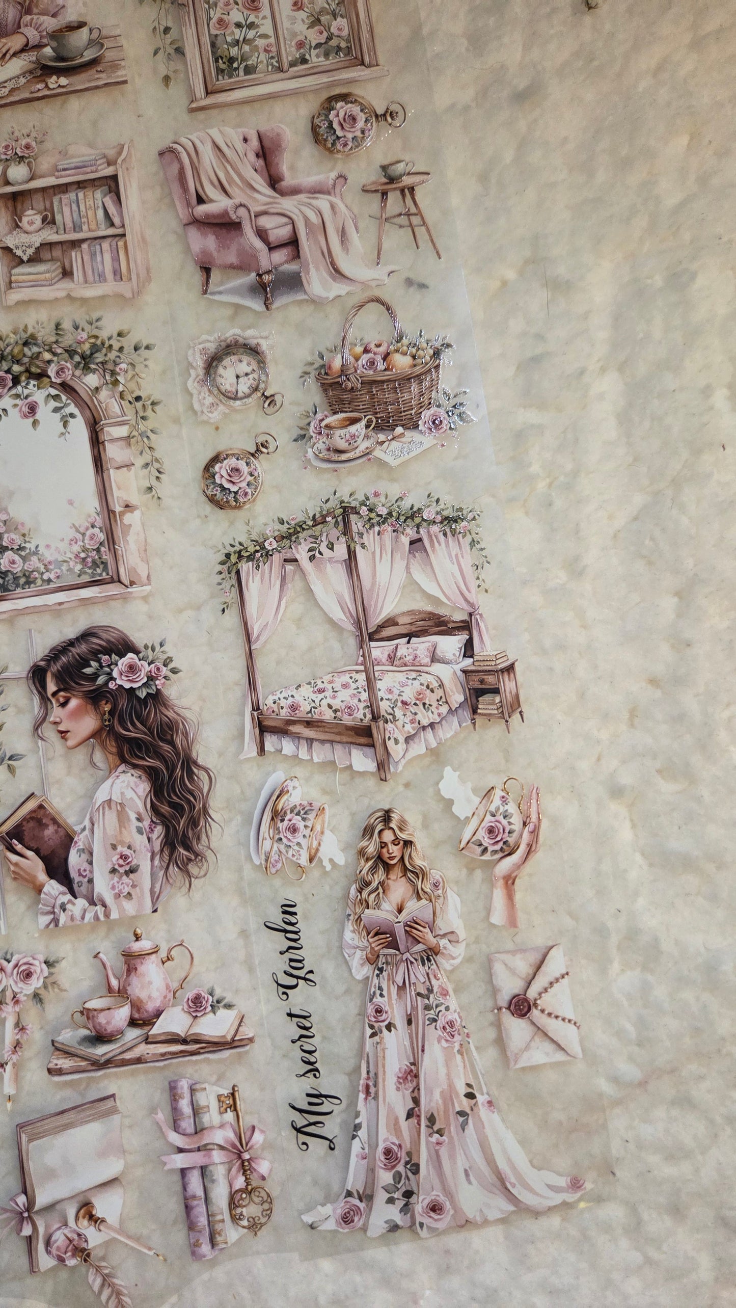 Romantic Garden, Crystal Ink, PET TAPE, 7 cm wide