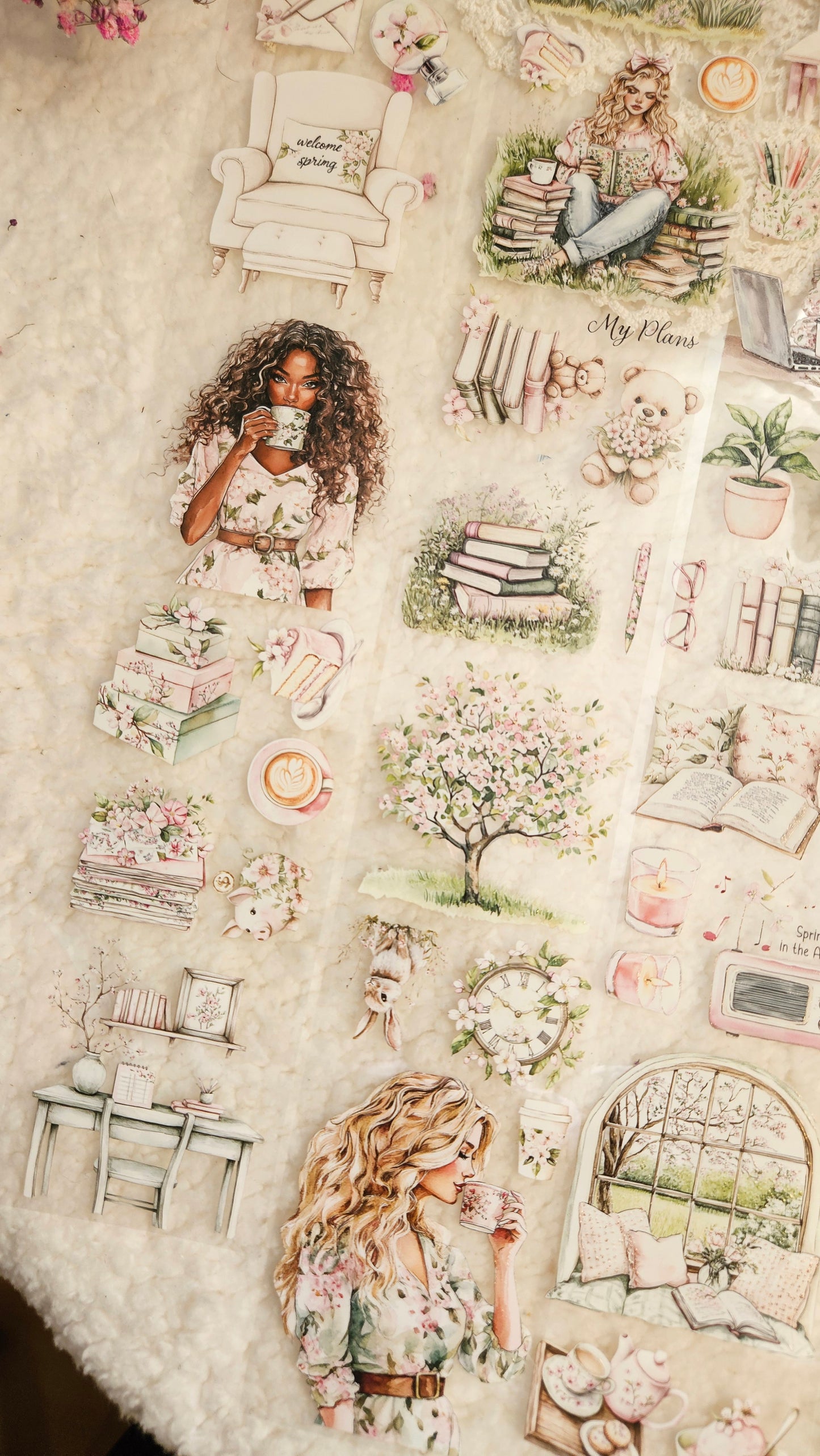 Cherry Blossom Planner, Crystal Ink, PET TAPE, 7 cm wide
