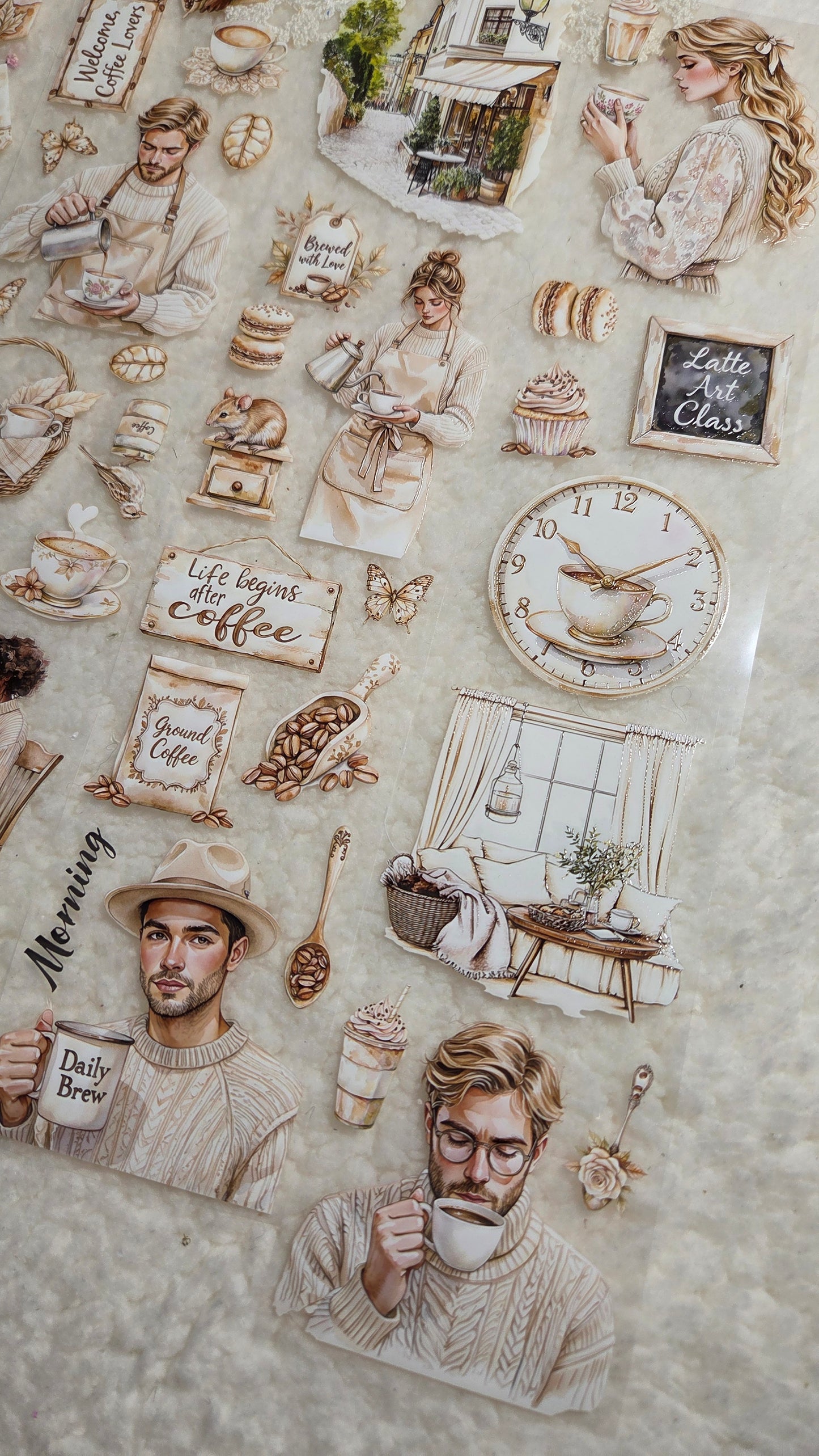 Coffee Mornings, Crystal Ink, PET TAPE, 7 cm wide