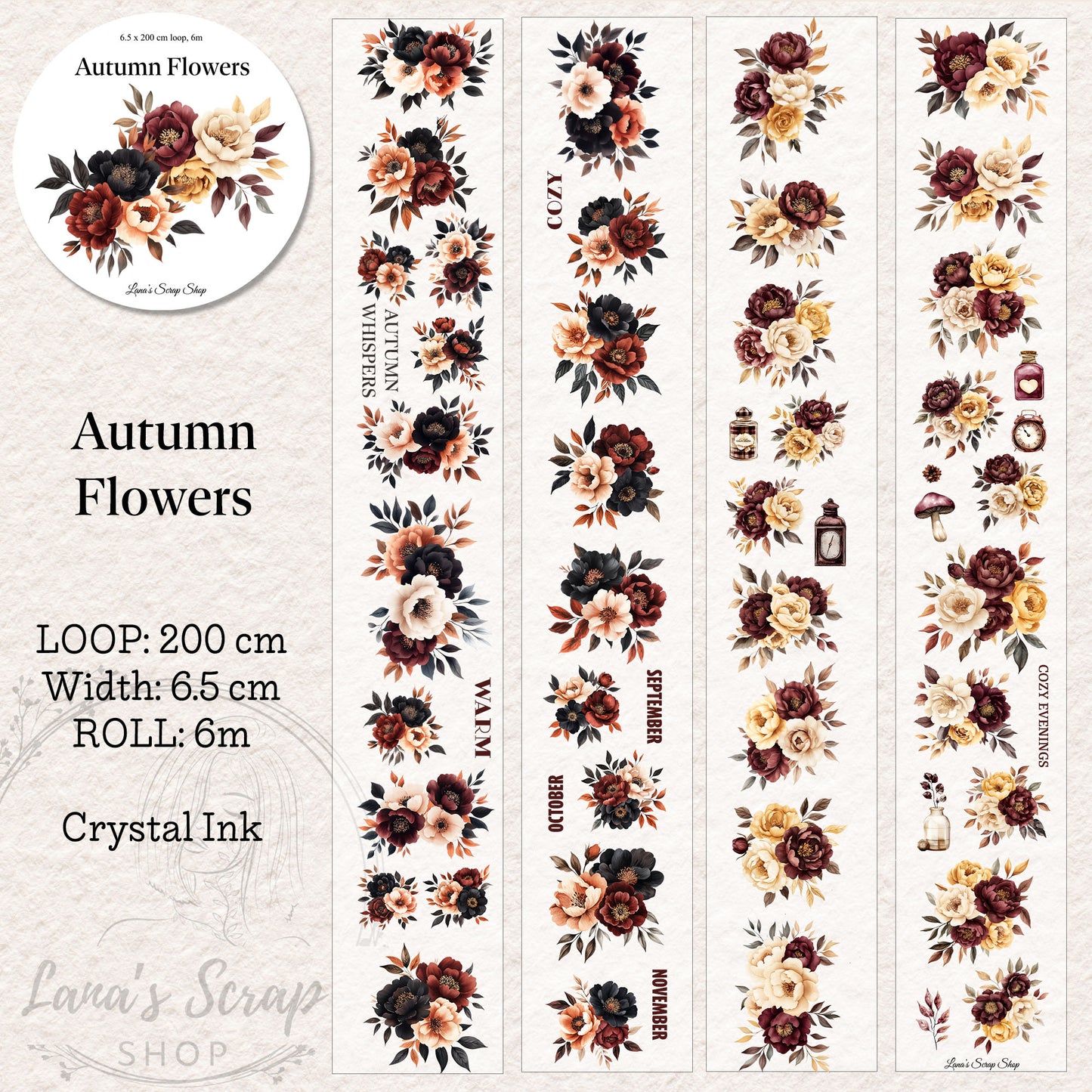 Autumn Flowers - Floral PET Tape